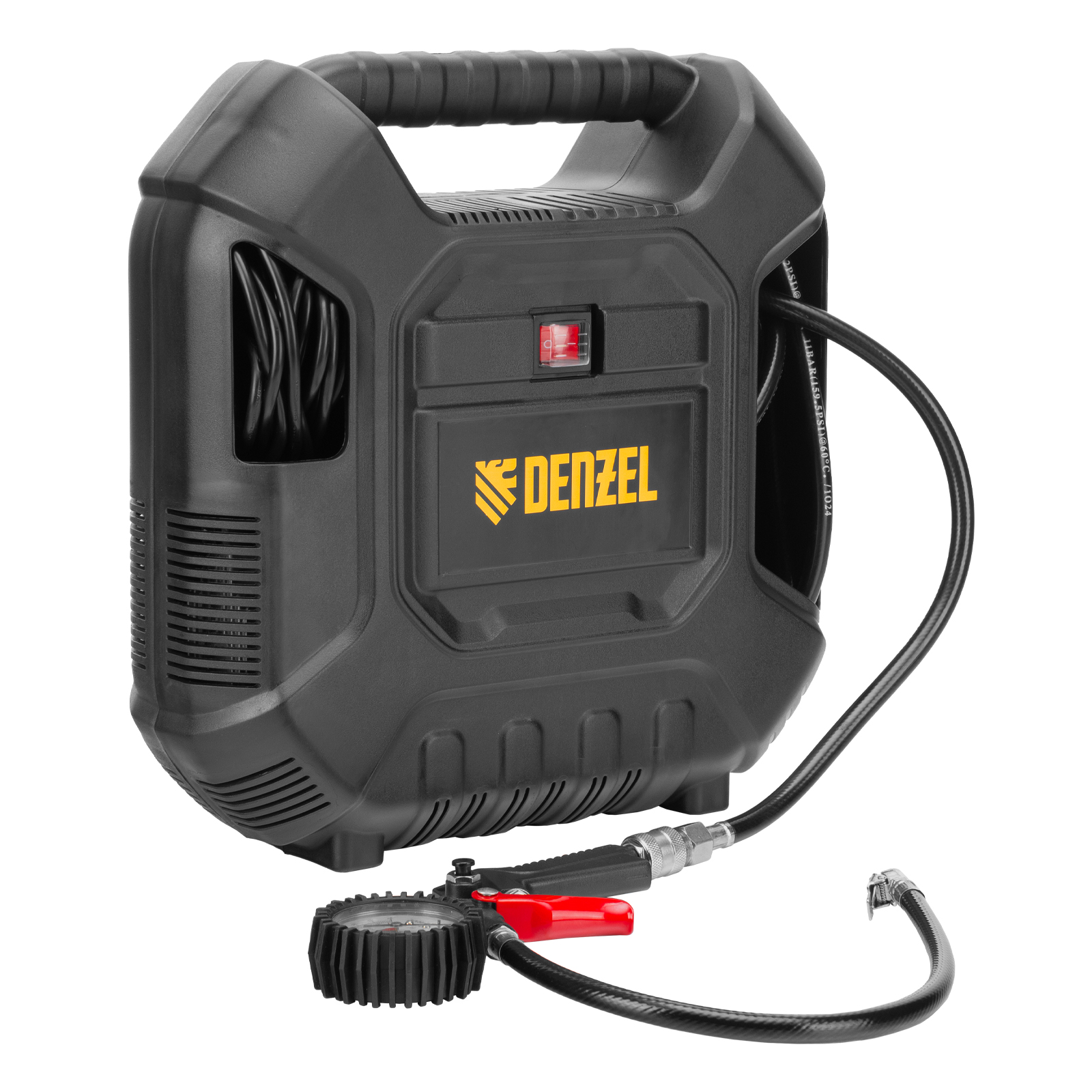 Компрессор воздушный DL1100 1.1 кВт, 180 л/мин, с набором аксессуаров Denzel