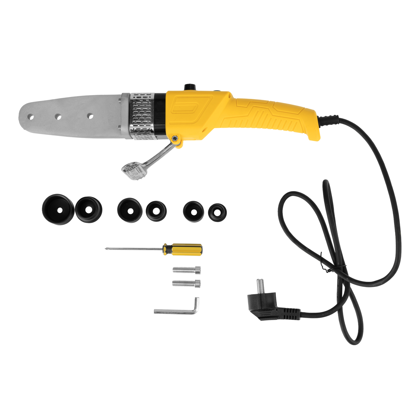 Аппарат для сварки пластиковых труб DWP-800, Х-Pro, 800 Вт, 300 град, комплект насадок, 20-32 мм Denzel