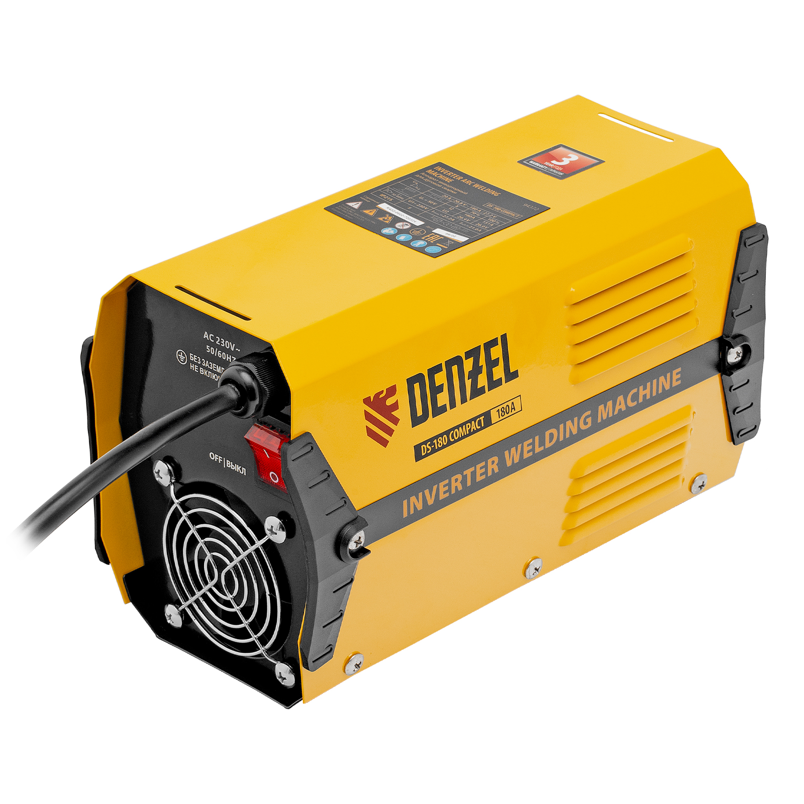 Аппарат инверторный дуговой сварки DS-180 Compact, 180 А, ПВ 70%, диаметр электрода 1.6-4 мм Denzel