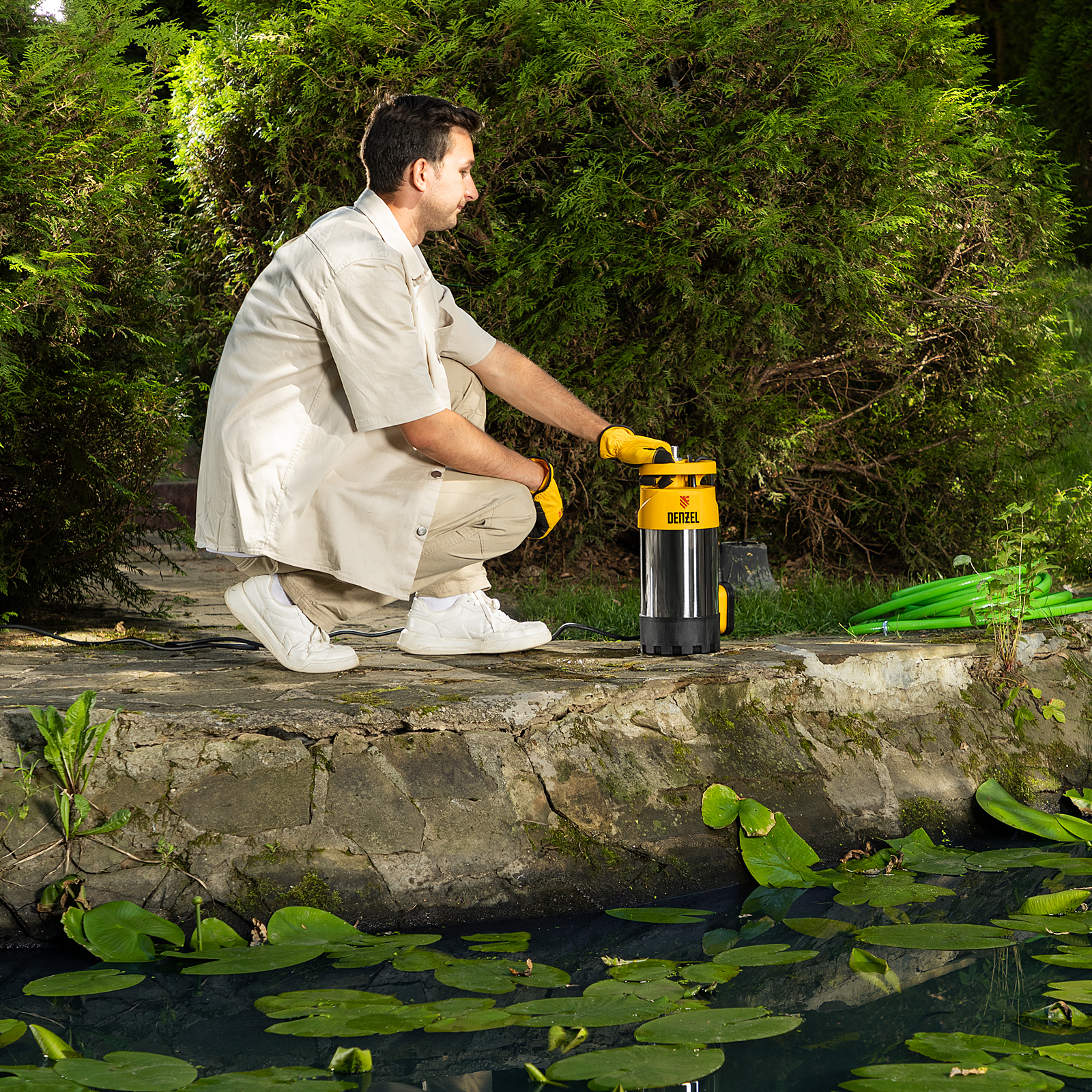 Погружной насос высокого давления PH1100, 1100Вт, подъем 40м, 5500 л/ч Denzel