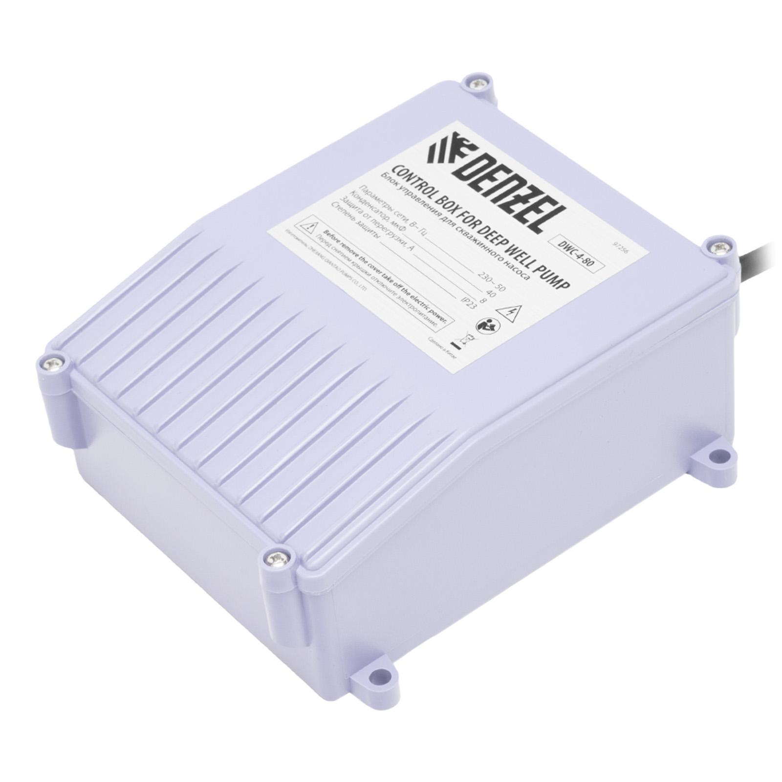 Скважинный насос DWC-4-80, центробежный, диаметр 4", 1500 Вт, 5700 л/ч, напор 80 м Denzel