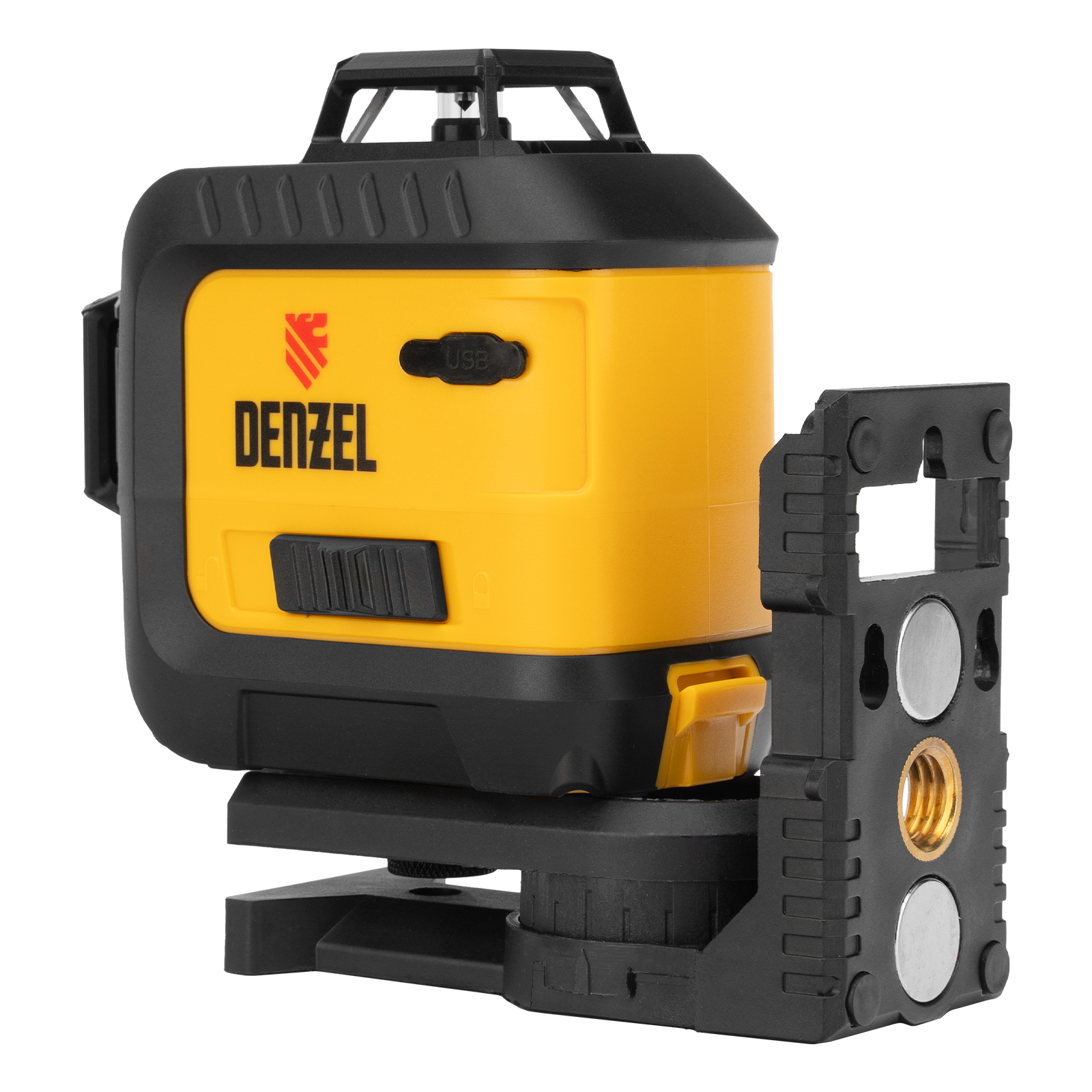 Лазерный уровень мультипризменный LX 360-3 Red, 30 м, 635 нм, аккумулятор Li 2800 мАч, резьба 5/8" Denzel