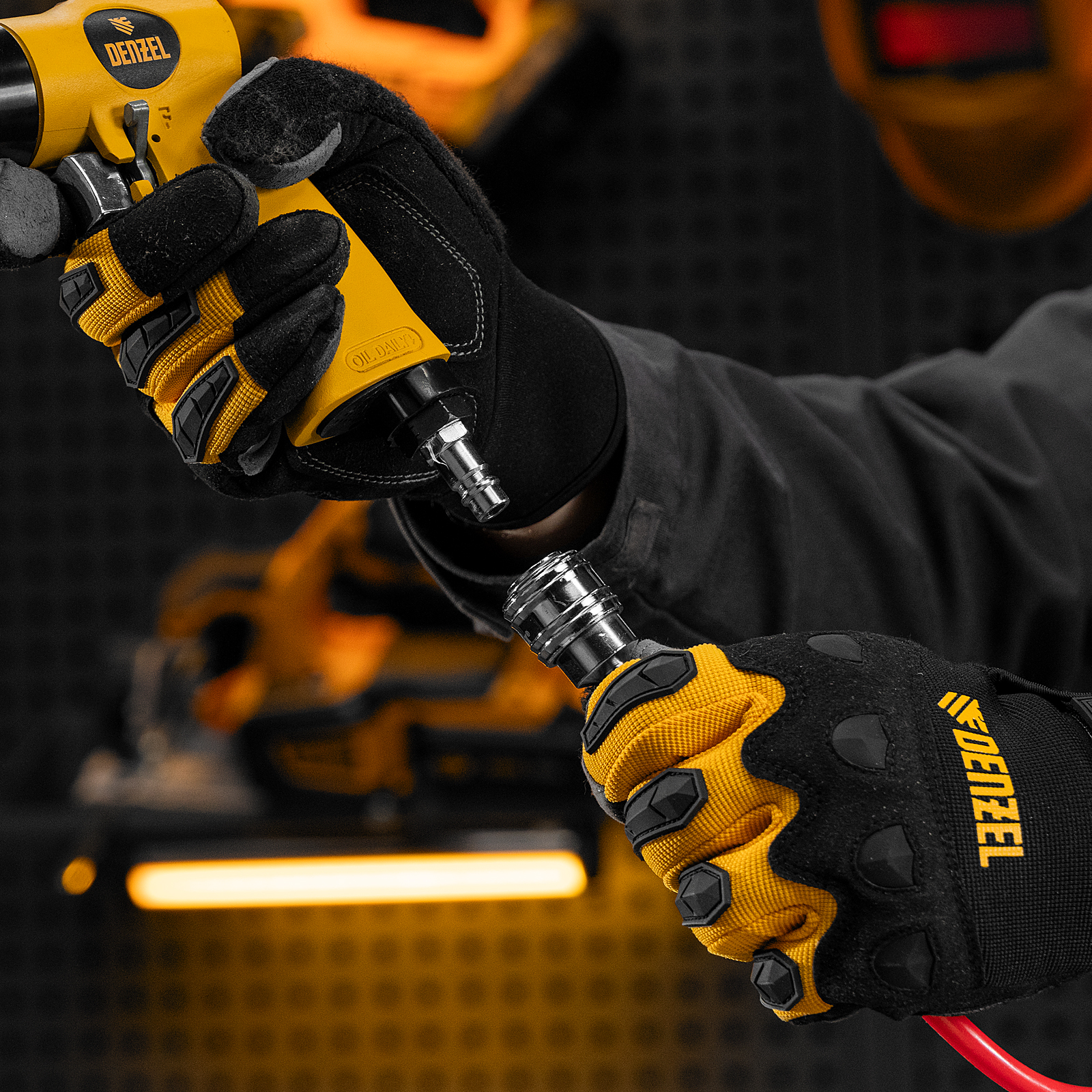 Пневматическая дрель PD500, 500 об/мин, 114 л/мин, 13 мм Denzel