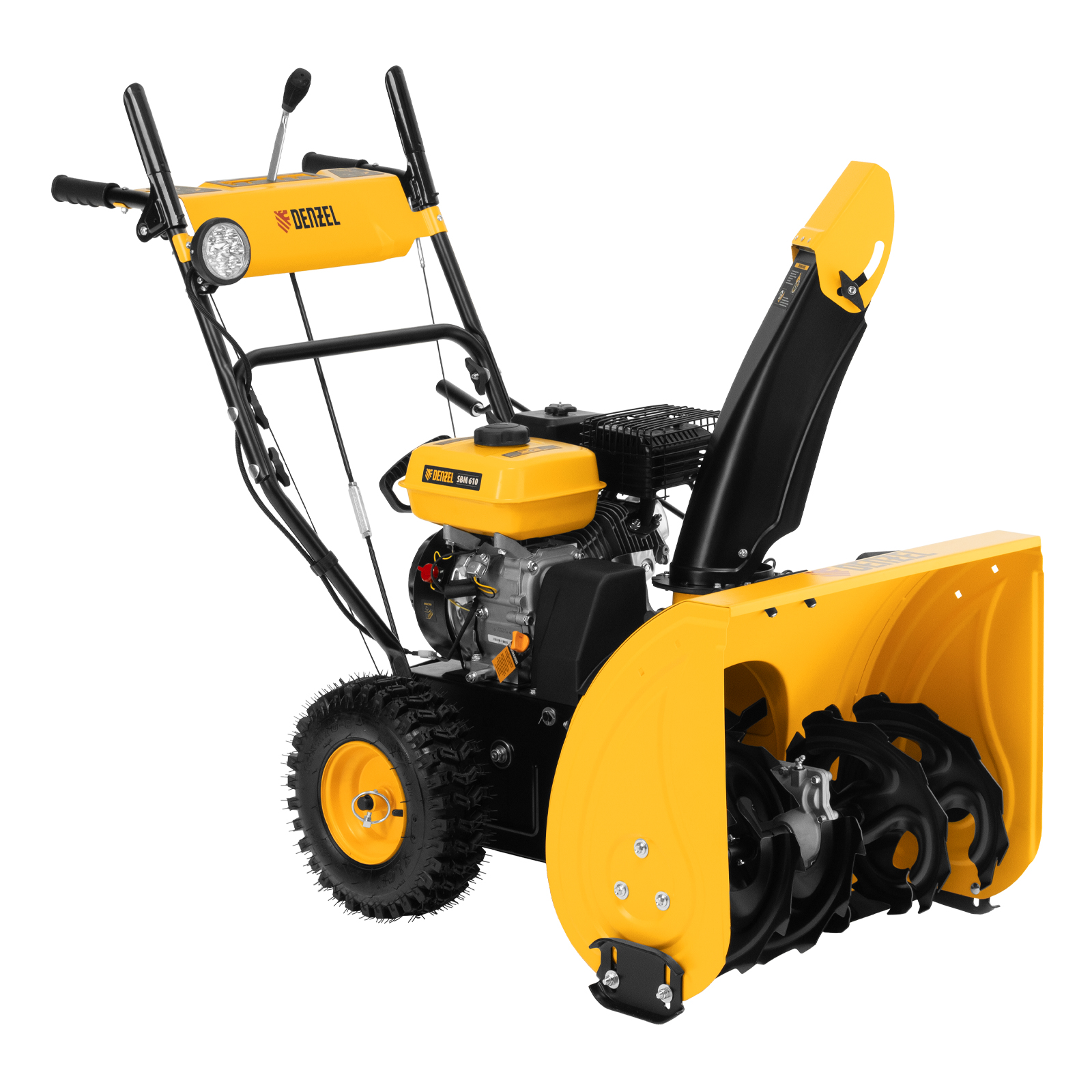 Бензиновая снегоуборочная машина SBM 610, 212 cc, ручной старт, фара Denzel