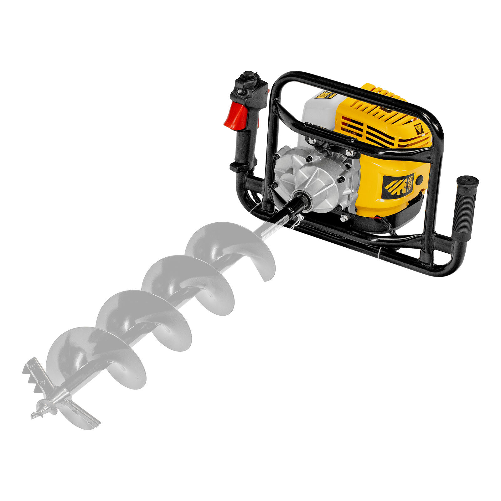 Мотобур DX-52, объем двигателя 52 см3, соединение 20 мм, без шнека Denzel