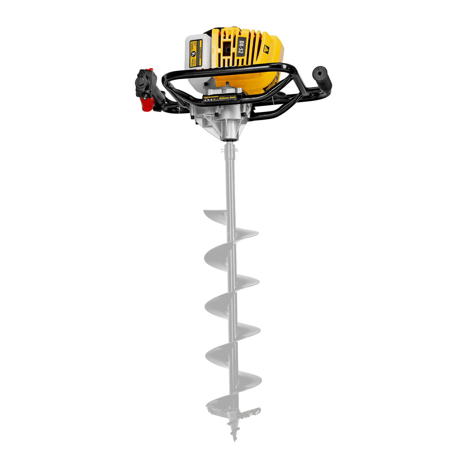 Мотобур DX-52, объем двигателя 52 см3, соединение 20 мм, без шнека Denzel