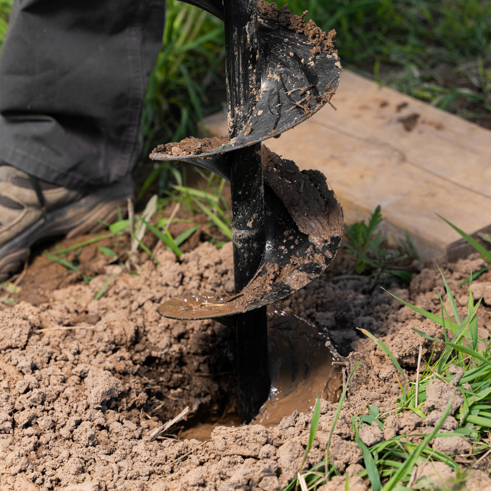 Шнек для грунта ER-150, диаметр 150 мм, длина 800 мм,соединение 20 мм, съемный нож Denzel