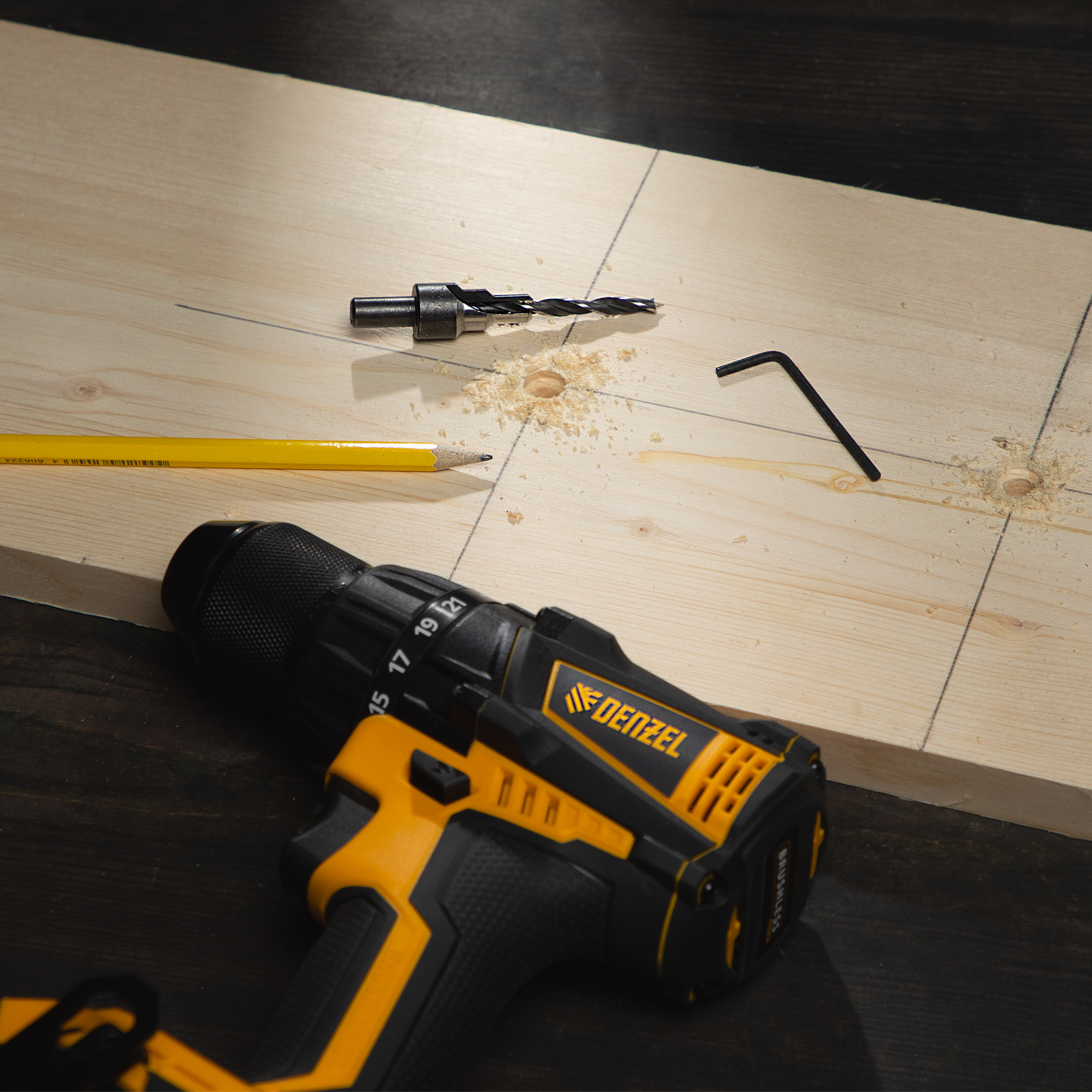 Набор сверл под конфирмат, 3-5 мм, 4 шт Denzel