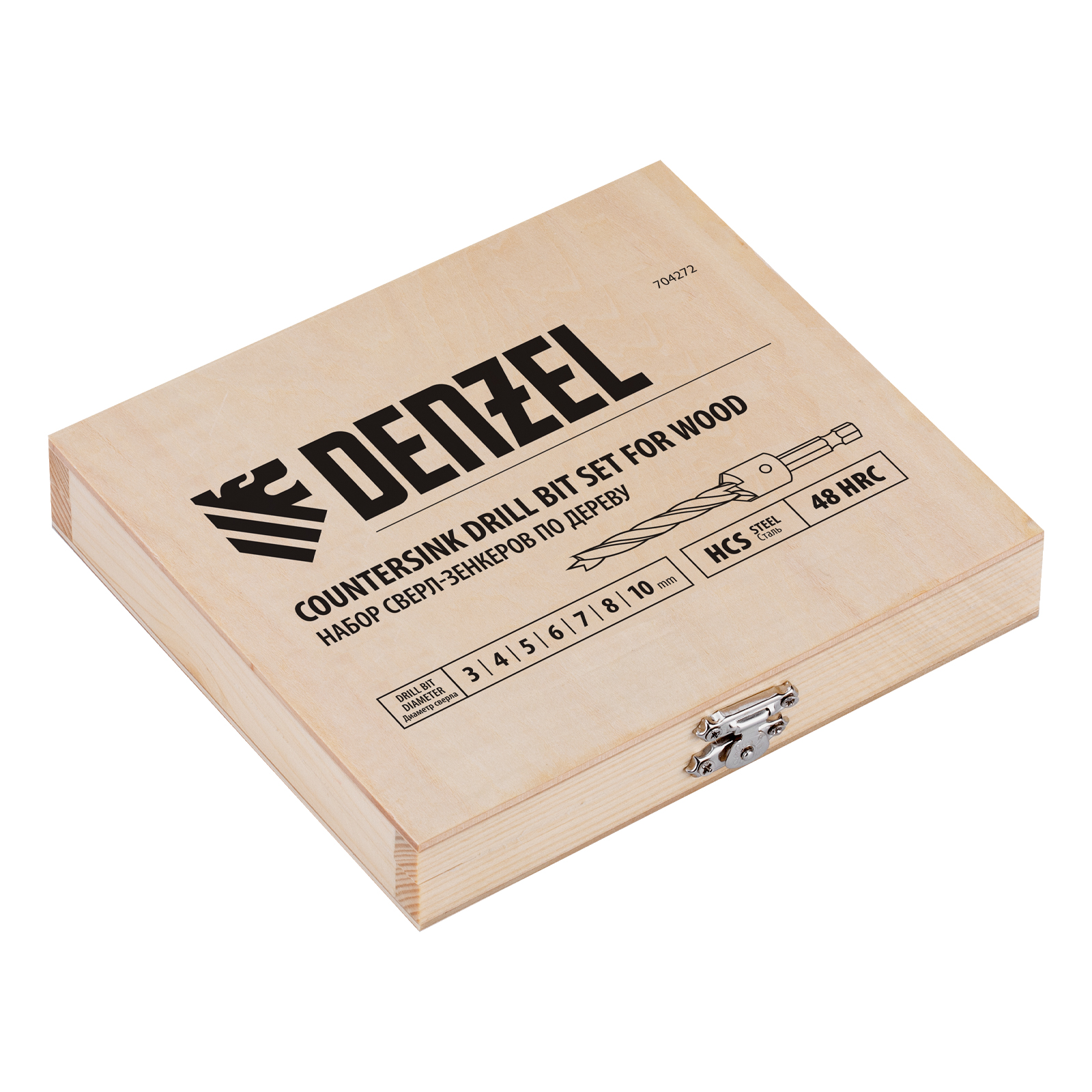Набор сверл зенкеров по дереву, 3-10 мм, 7 шт Denzel