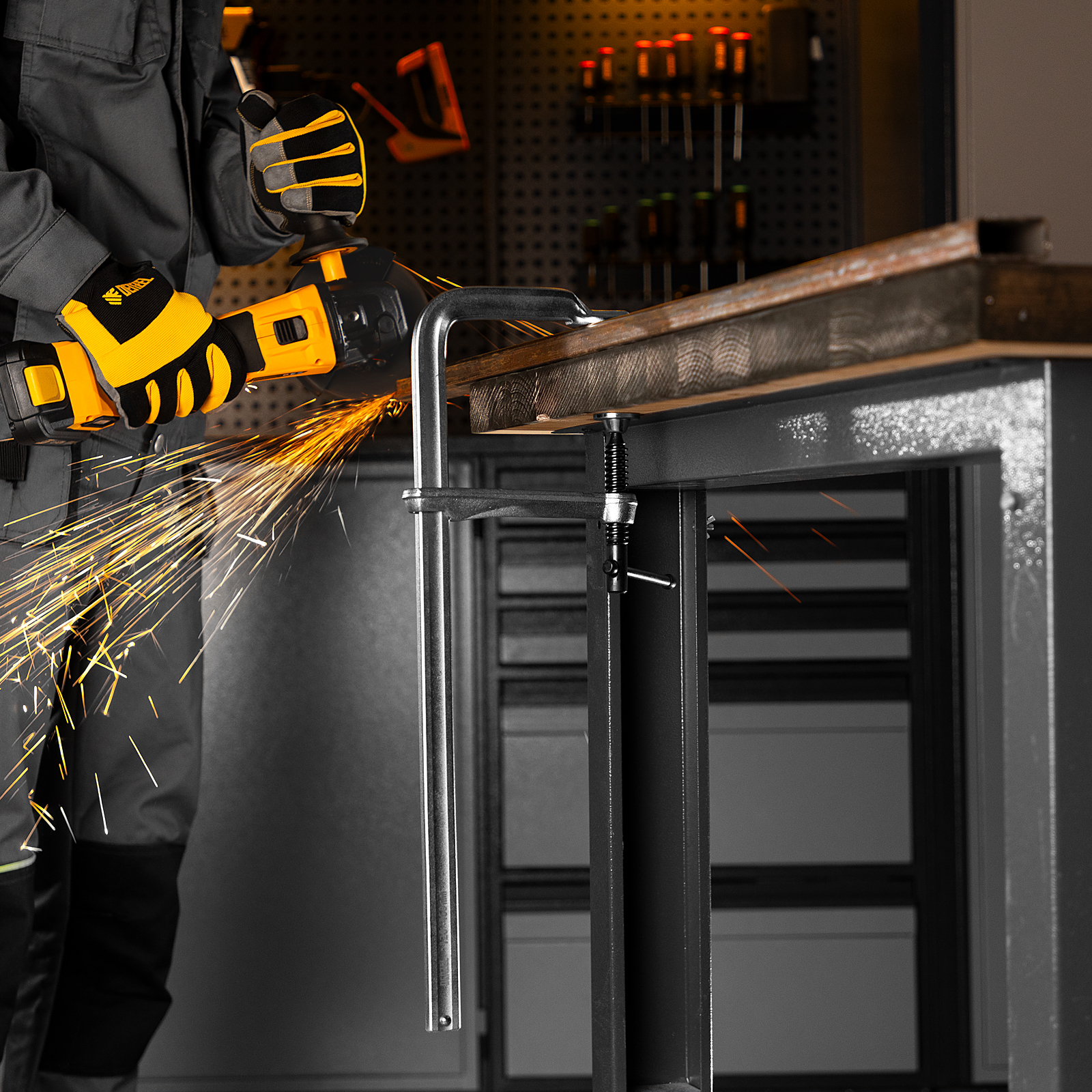 Струбцина F-образная, 120x400мм, кованая Denzel