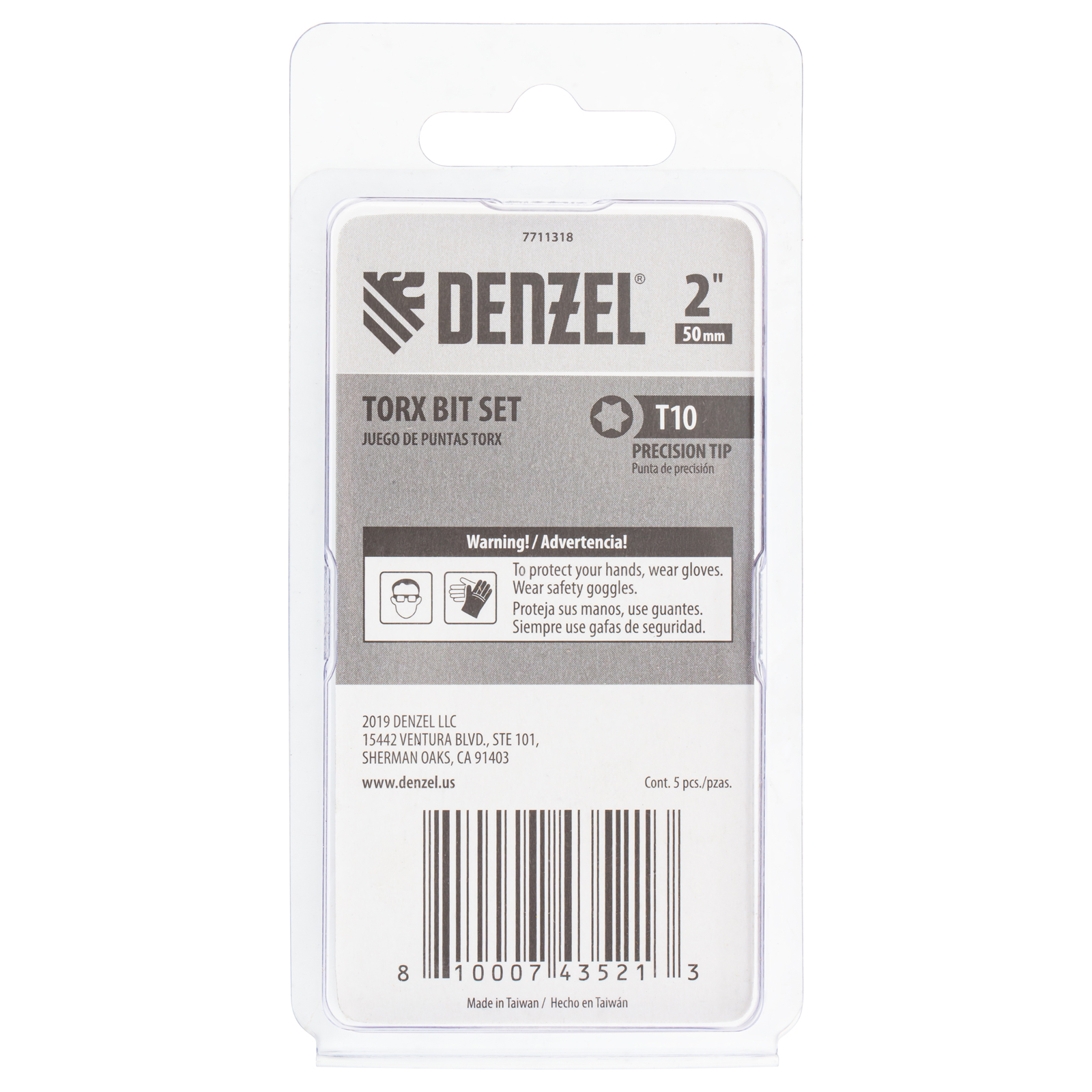 Бита T10x50, 5 шт. Denzel