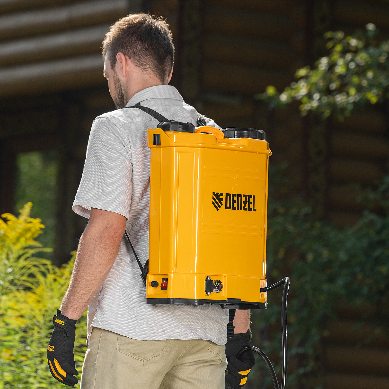 Опрыскиватель ранцевый аккумуляторный D-16LA, 16 л, 12 В, 8 Ач Denzel