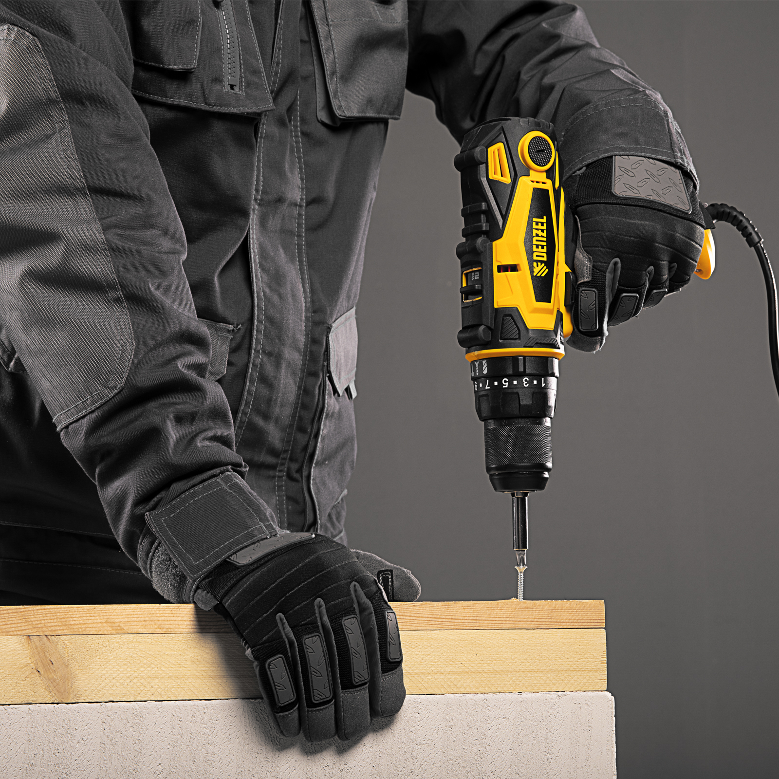 Дрель-шуруповерт сетевая ударная ISD-300-13 Denzel