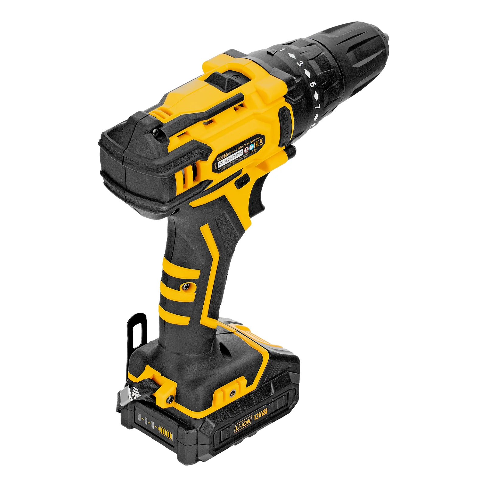 Дрель-шуруповерт аккумуляторная CDL-12-02BM, Li-Ion, 12 В, 2 акк. Denzel