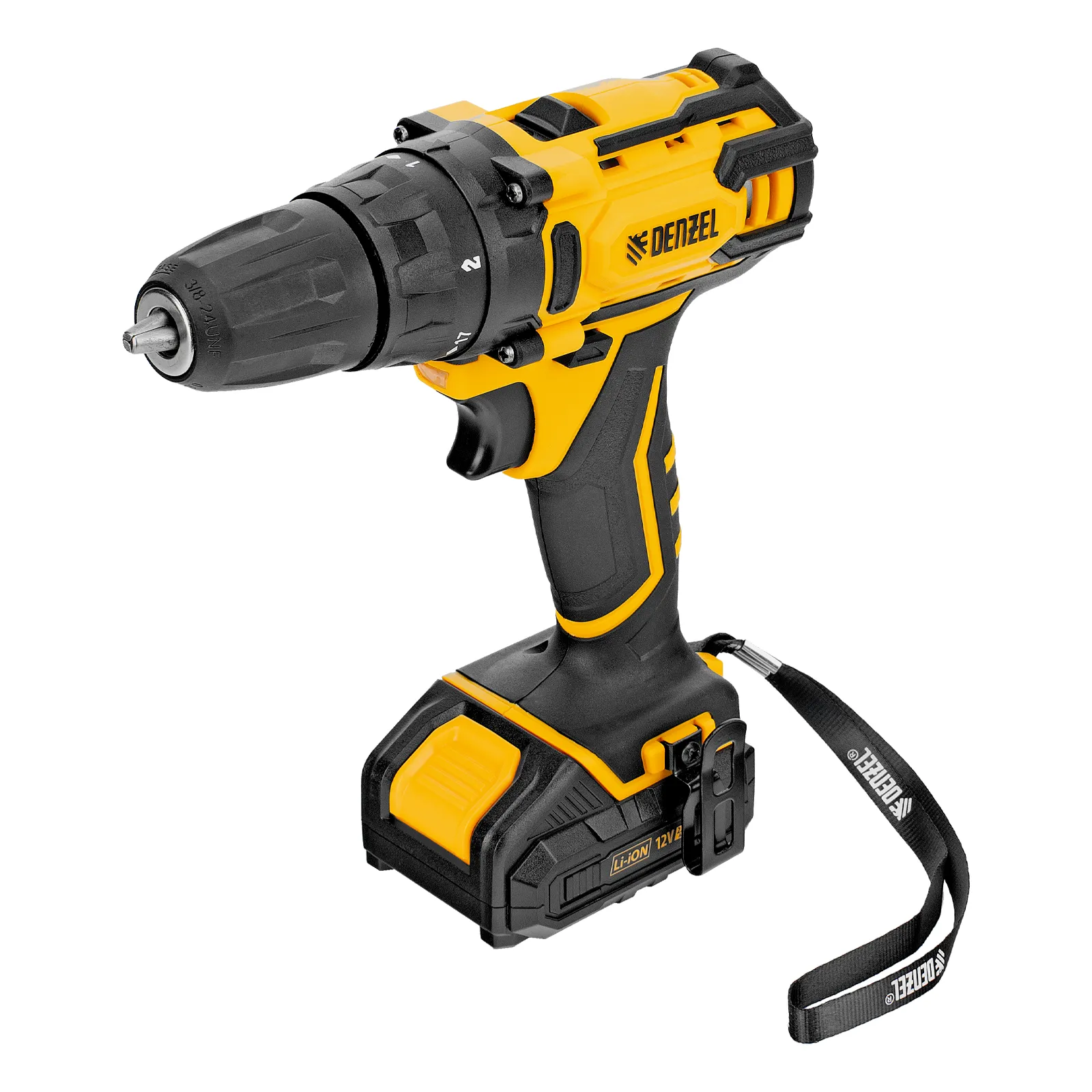 Дрель-шуруповерт аккумуляторная CDL-12-02BM, Li-Ion, 12 В, 2 акк. Denzel