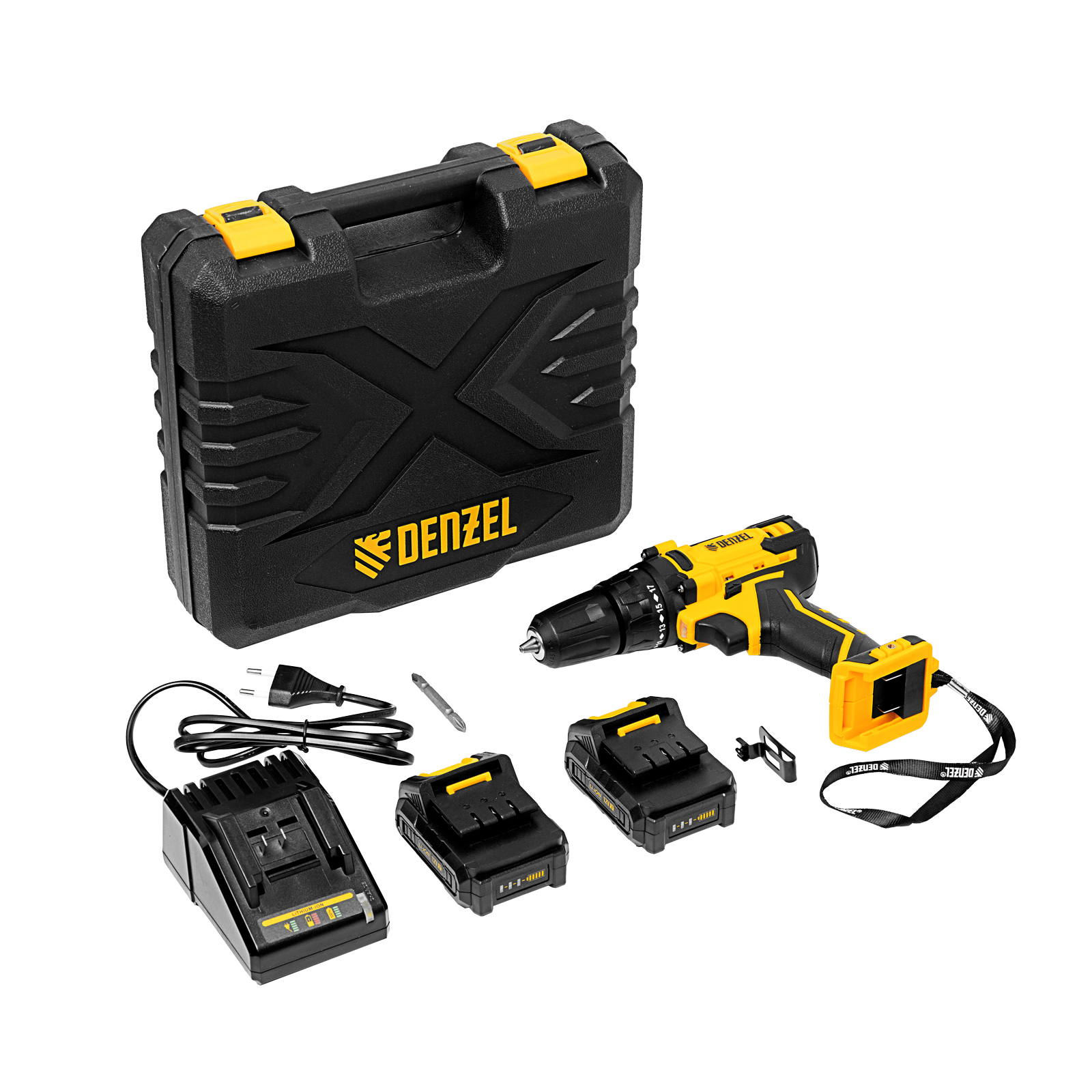 Дрель-шуруповерт аккумуляторная CDL-12-02BM, Li-Ion, 12 В, 2 акк. Denzel