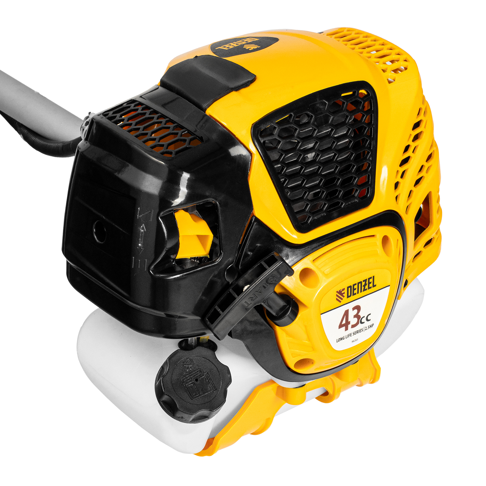 Триммер бензиновый DTL-43, 43 см3, неразъемная штанга, состоит из 2 частей Denzel