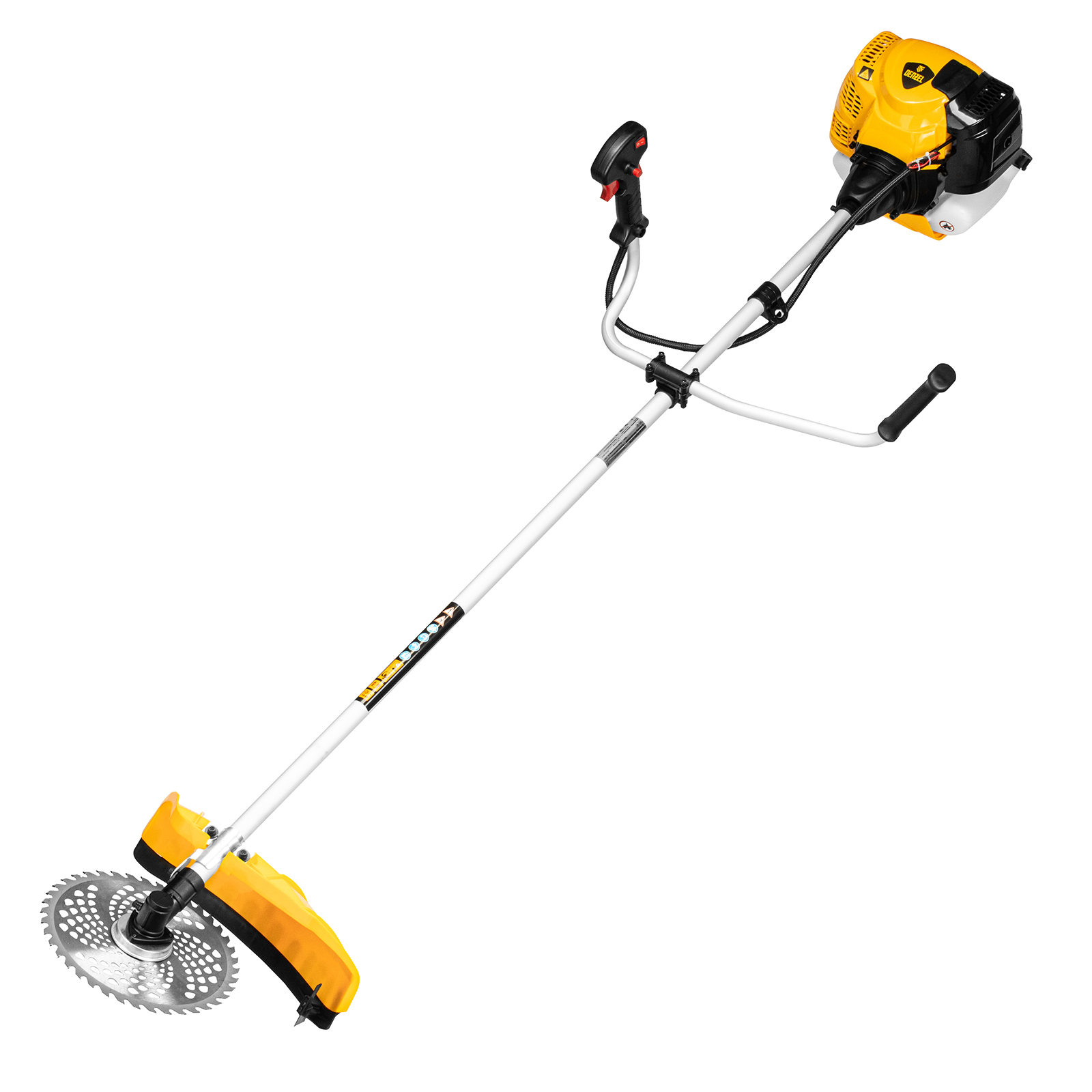 Триммер бензиновый DTL-43, 43 см3, неразъемная штанга, состоит из 2 частей Denzel