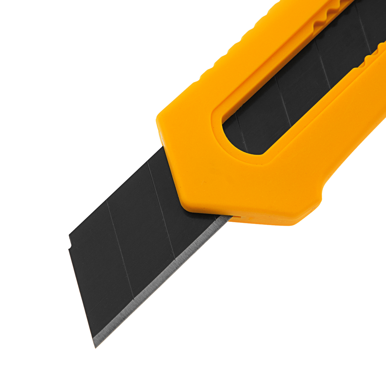 Нож, 18 мм, сменное лезвие, SK4, облегченный корпус, нажимной фиксатор Denzel