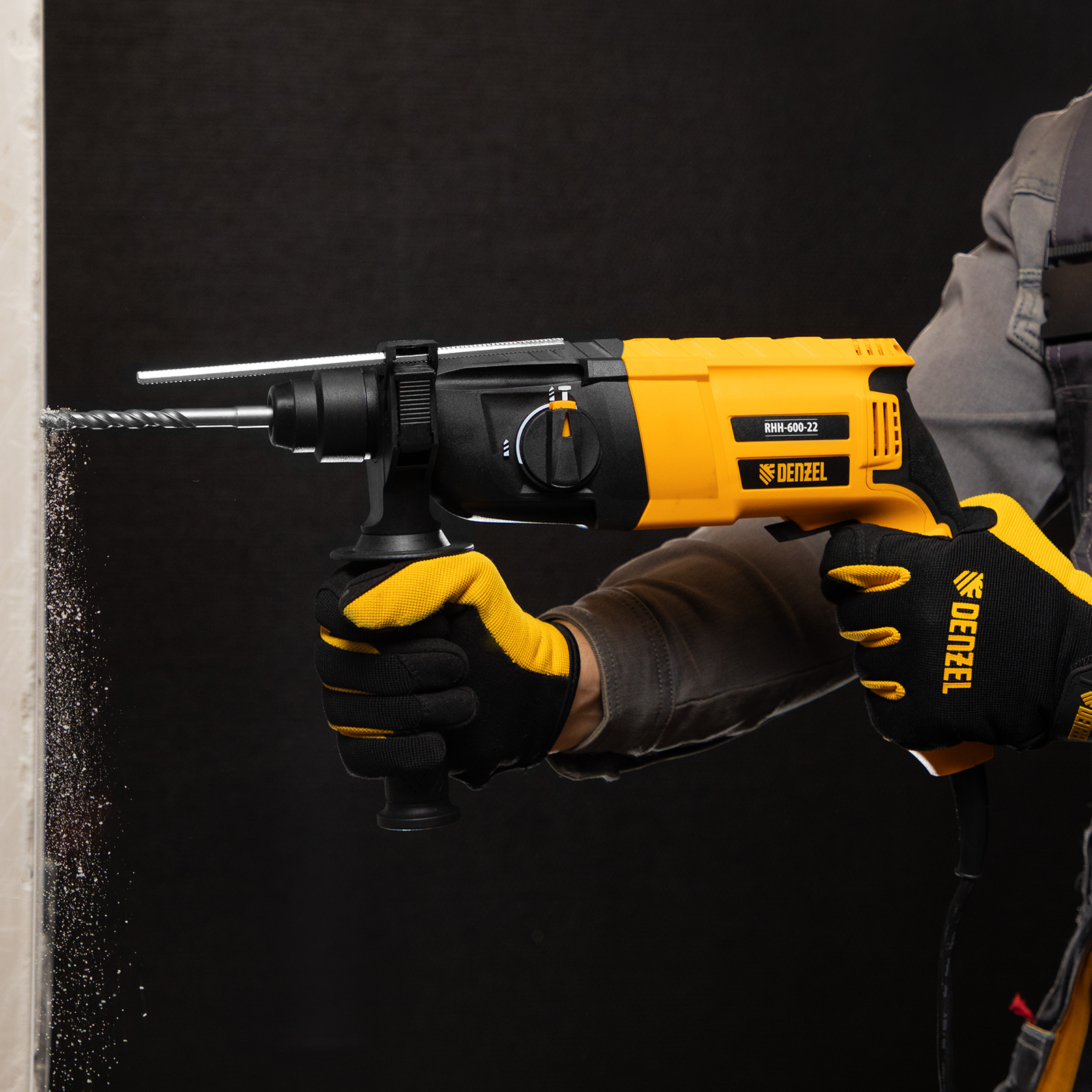 Перфоратор электрический RHH-600-22, SDS-plus, 600 Вт, 2,5 Дж, 2 реж. Denzel