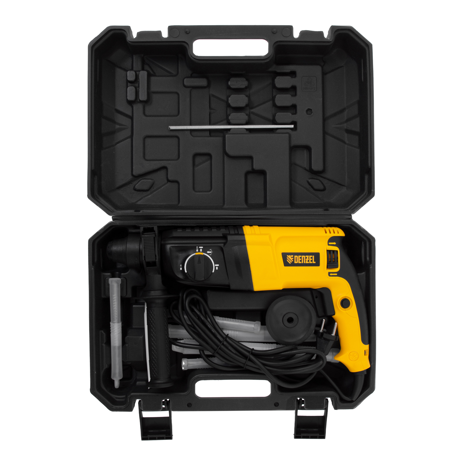 Перфоратор электрический RHH-800-26, SDS-plus, 800 Вт, 3 Дж, 3 плюс 1 реж. Denzel