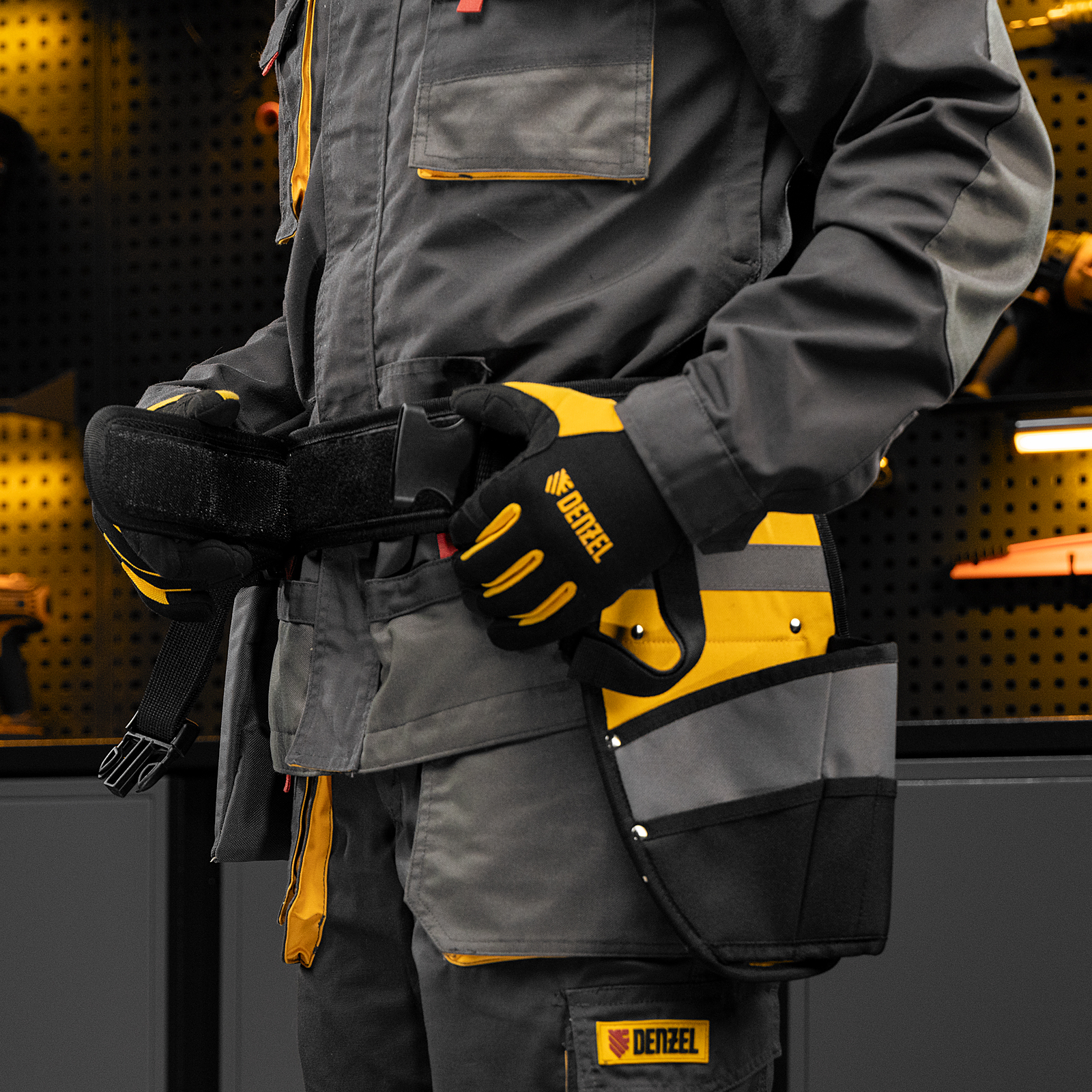 Пояс монтажника, сумки поясные, кобура для шуруповерта Denzel