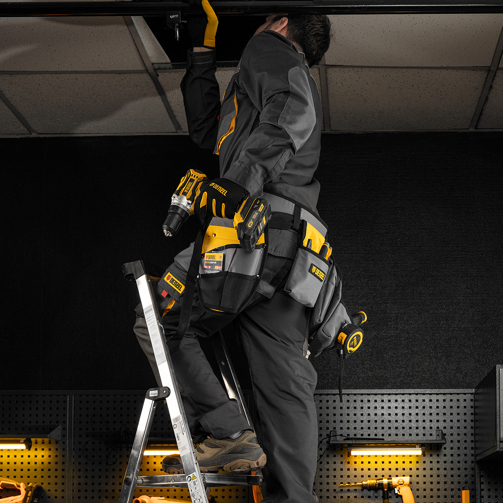 Пояс монтажника, сумки поясные, кобура для шуруповерта Denzel