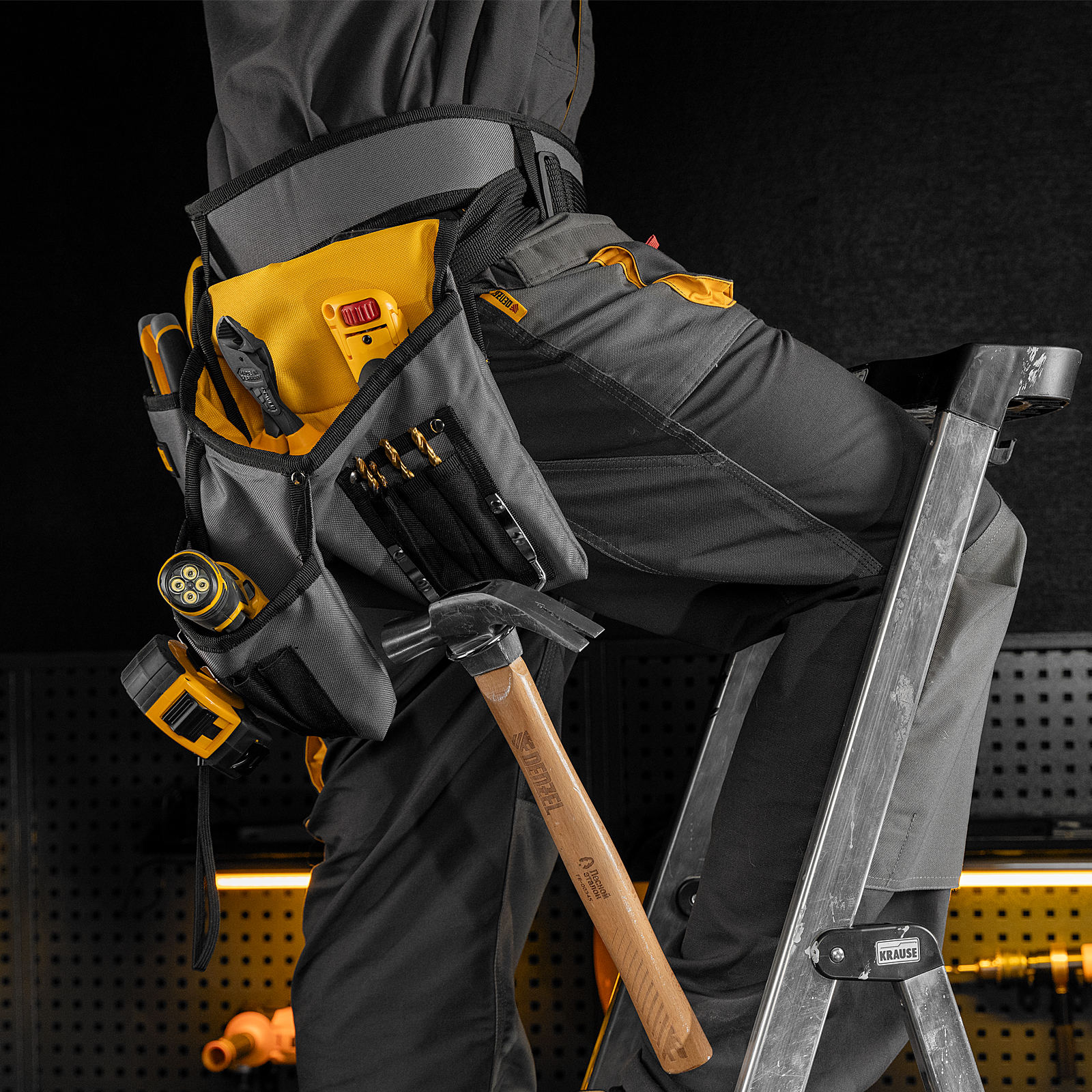 Пояс монтажника, сумки поясные, кобура для шуруповерта Denzel