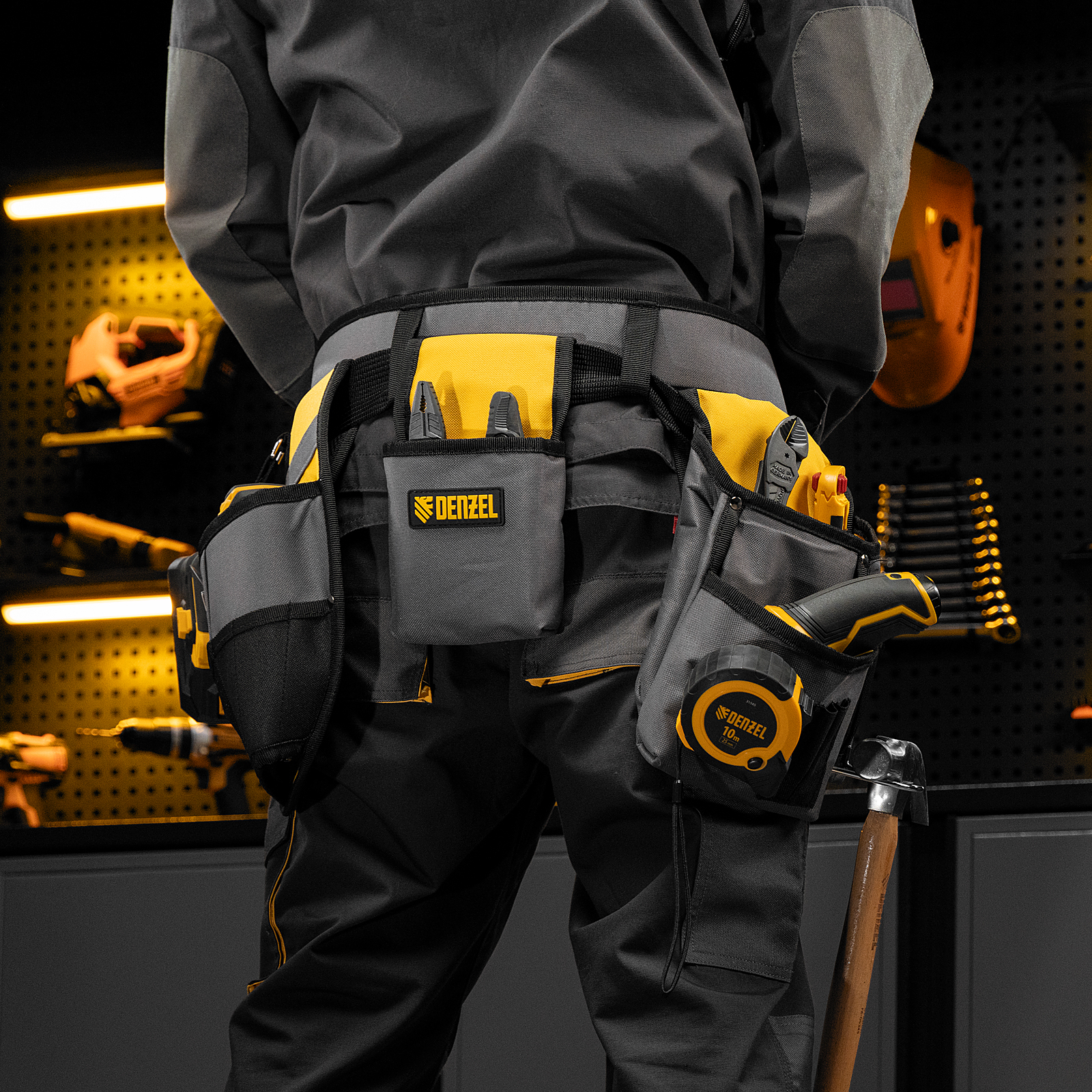 Пояс монтажника, сумки поясные, кобура для шуруповерта Denzel