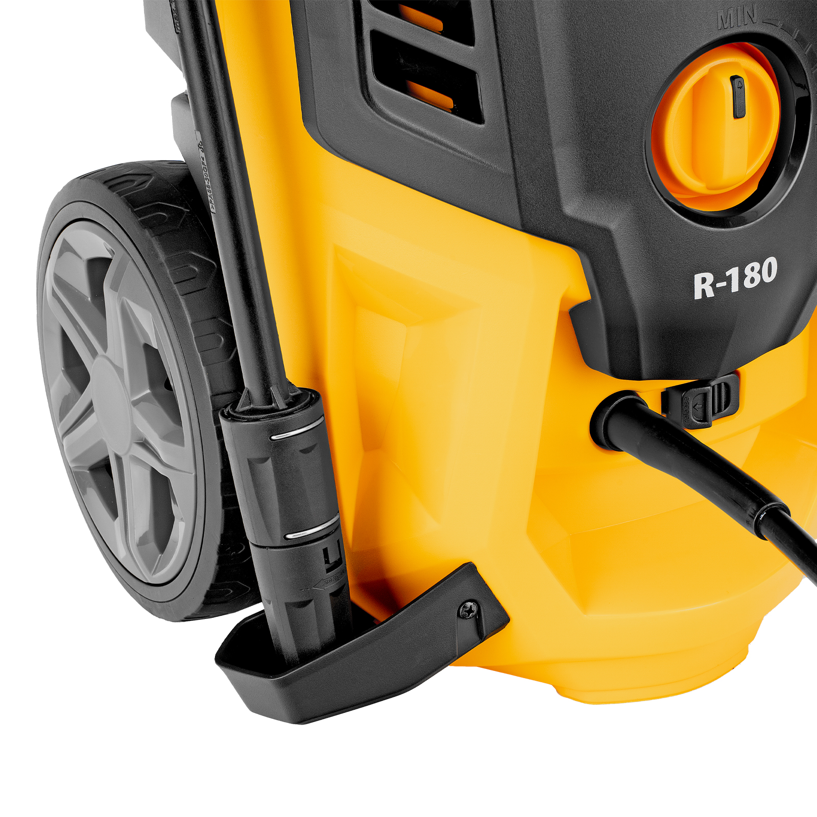 Моечная машина высокого давления R-180, 2200 Вт, 180 бар, 380 л/ч, колесная Denzel