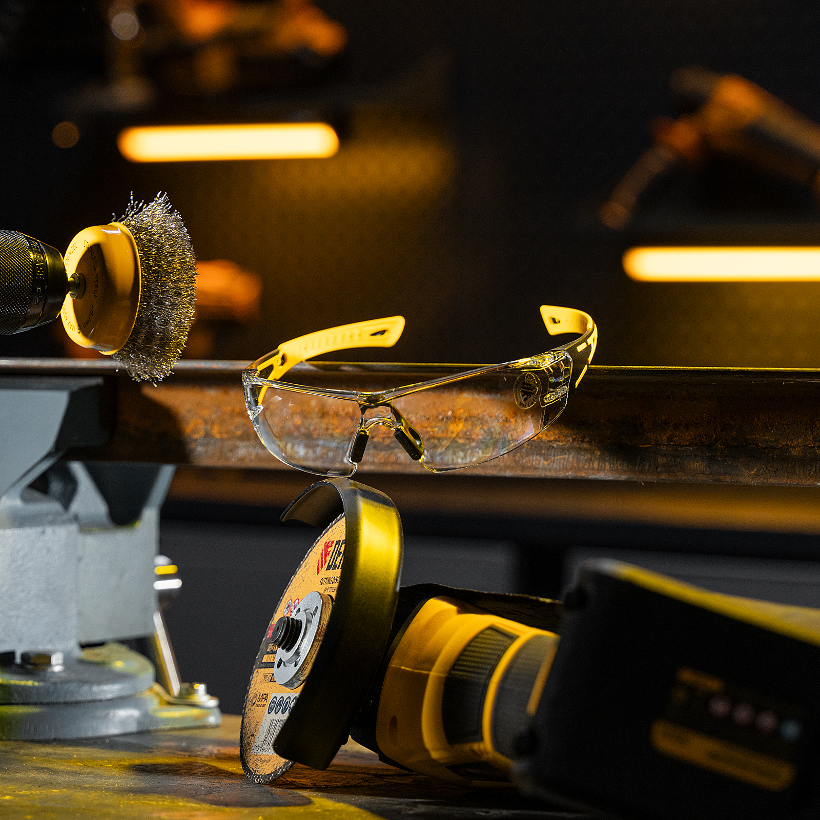 Очки защитные открытые, поликарбонатные, прозрачная линза, 2х комп.дужки Denzel