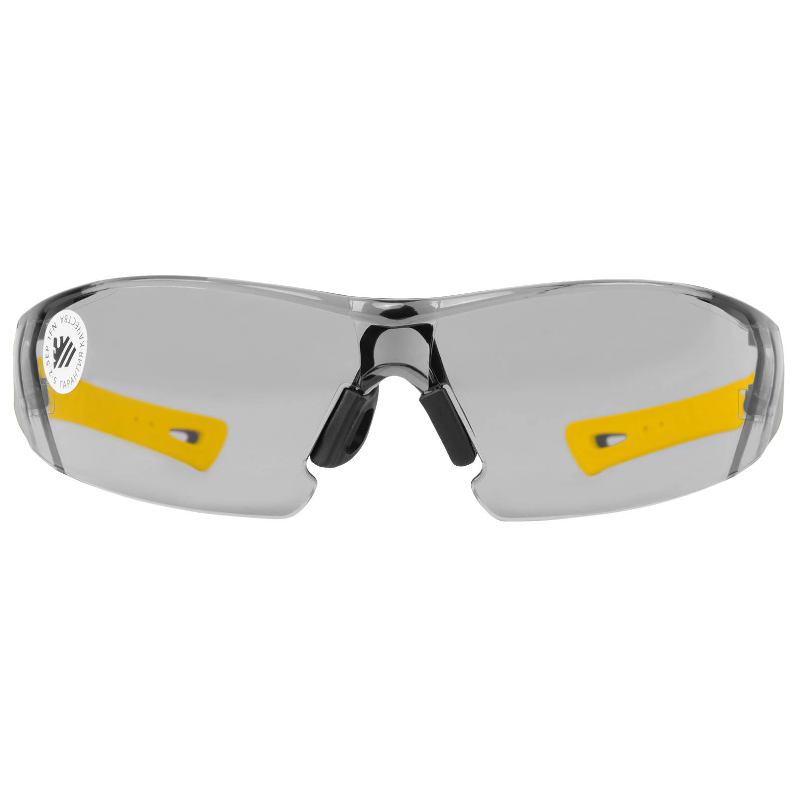 Очки защитные открытые, поликарбонатные, дымчатая линза, 2х комп.дужки Denzel