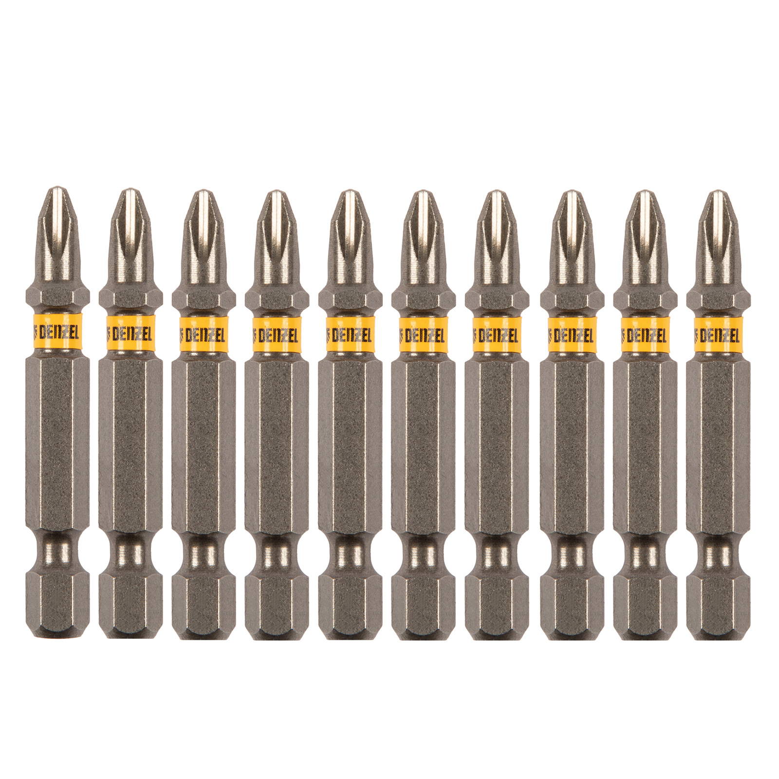 Бита PH2х50, сталь S2, шестигранный профиль, 10 шт. Е 6,3 Denzel