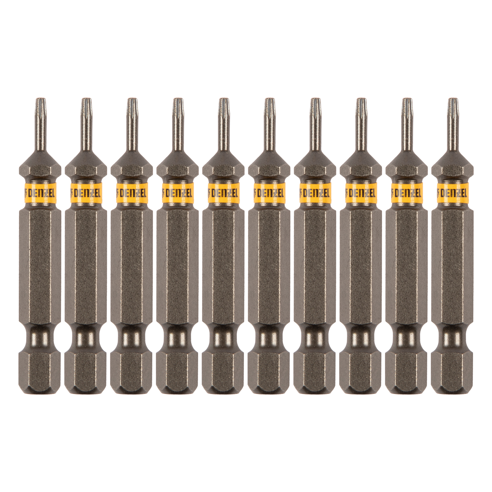 Бита TX 6х50, сталь S2, шестигранный профиль, 10 шт. Е 6,3 Denzel