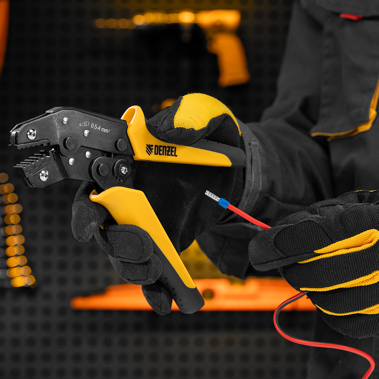 Клещи для обжима наконечников штыревых НШВ, НШВИ, НШВИ-2, 0,5-4 мм2 Denzel