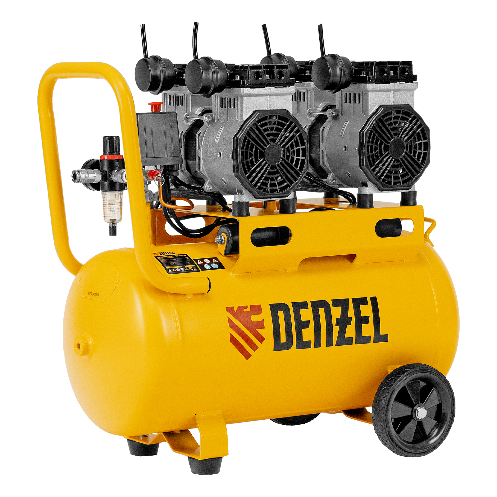 Компрессор безмаслянный малошумный DLS 2200/50, 2200 Вт, 2х1100, 50 л, 380 л/мин