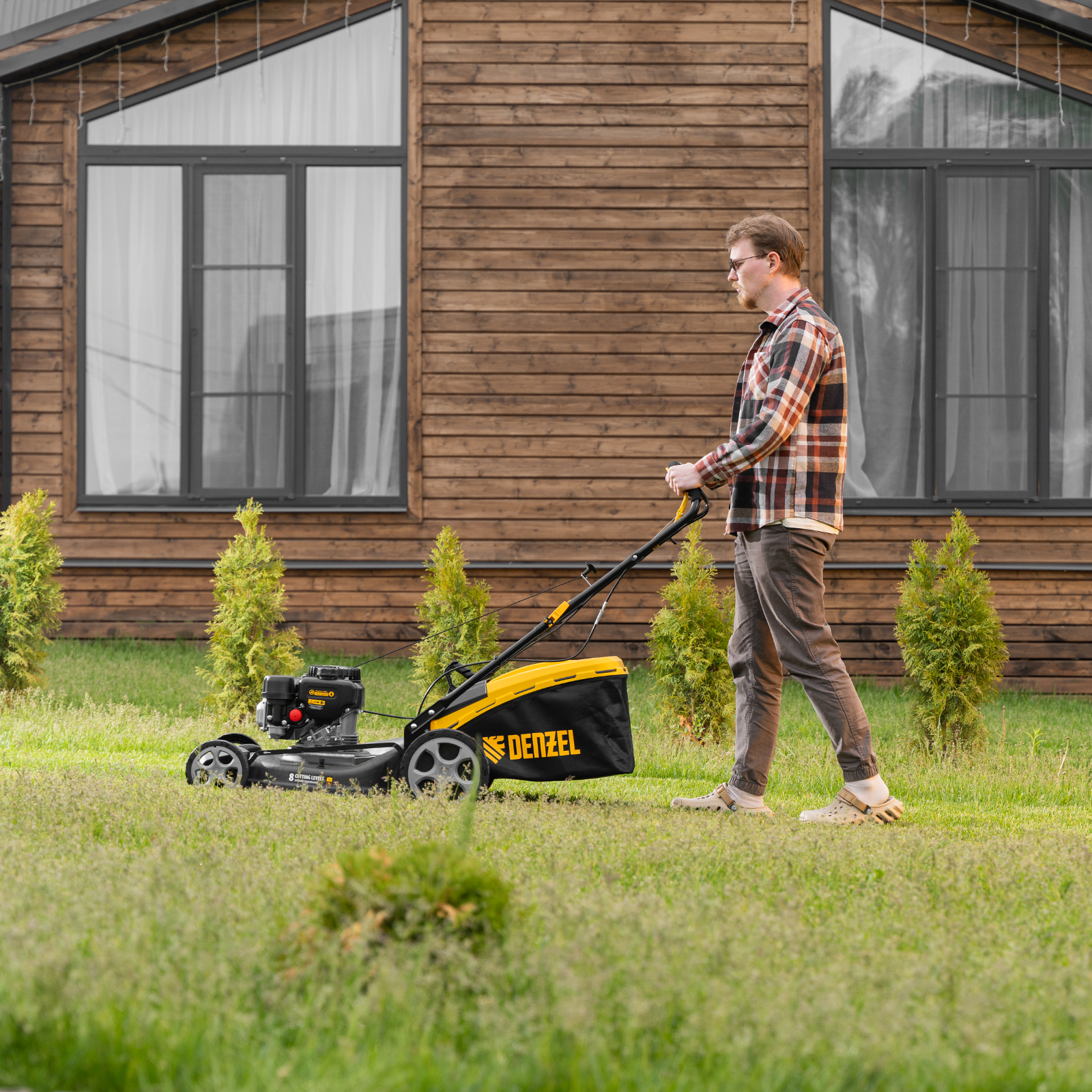 Газонокосилка бензиновая GLR-510SP-ZS, 171 см3, ширина 51 см, привод, травосборник 65 л Denzel