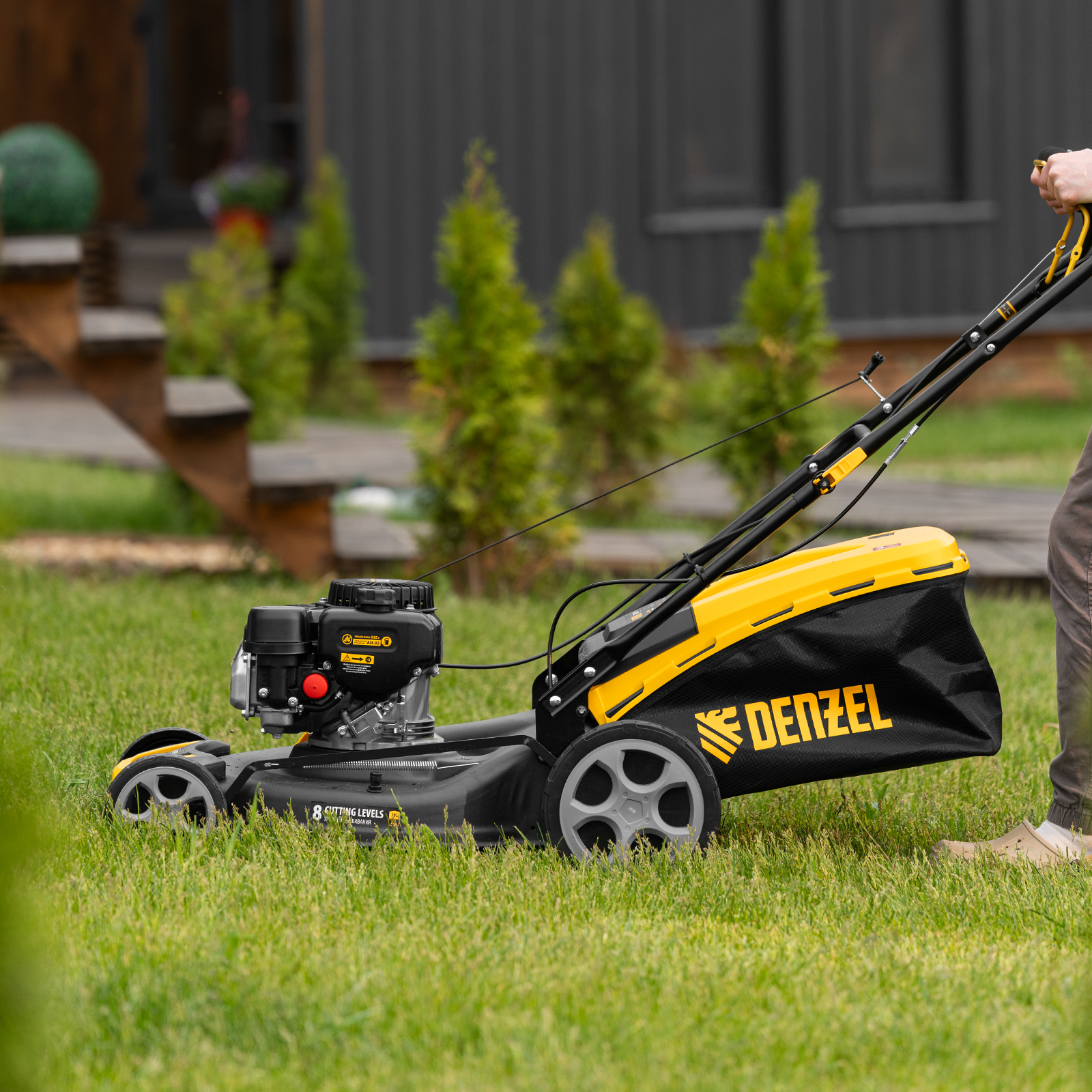 Газонокосилка бензиновая GLR-510SP-ZS, 171 см3, ширина 51 см, привод, травосборник 65 л Denzel