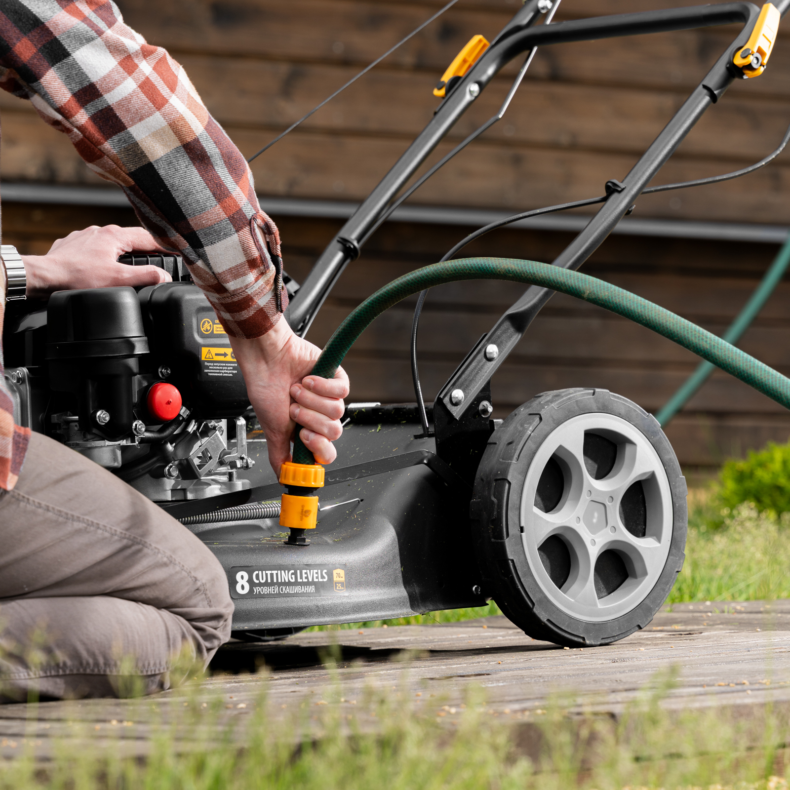 Газонокосилка бензиновая GLR-510SP-ZS, 171 см3, ширина 51 см, привод, травосборник 65 л Denzel