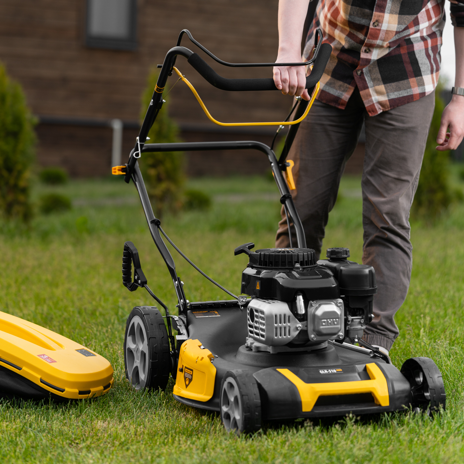 Газонокосилка бензиновая GLR-510SP-ZS, 171 см3, ширина 51 см, привод, травосборник 65 л Denzel