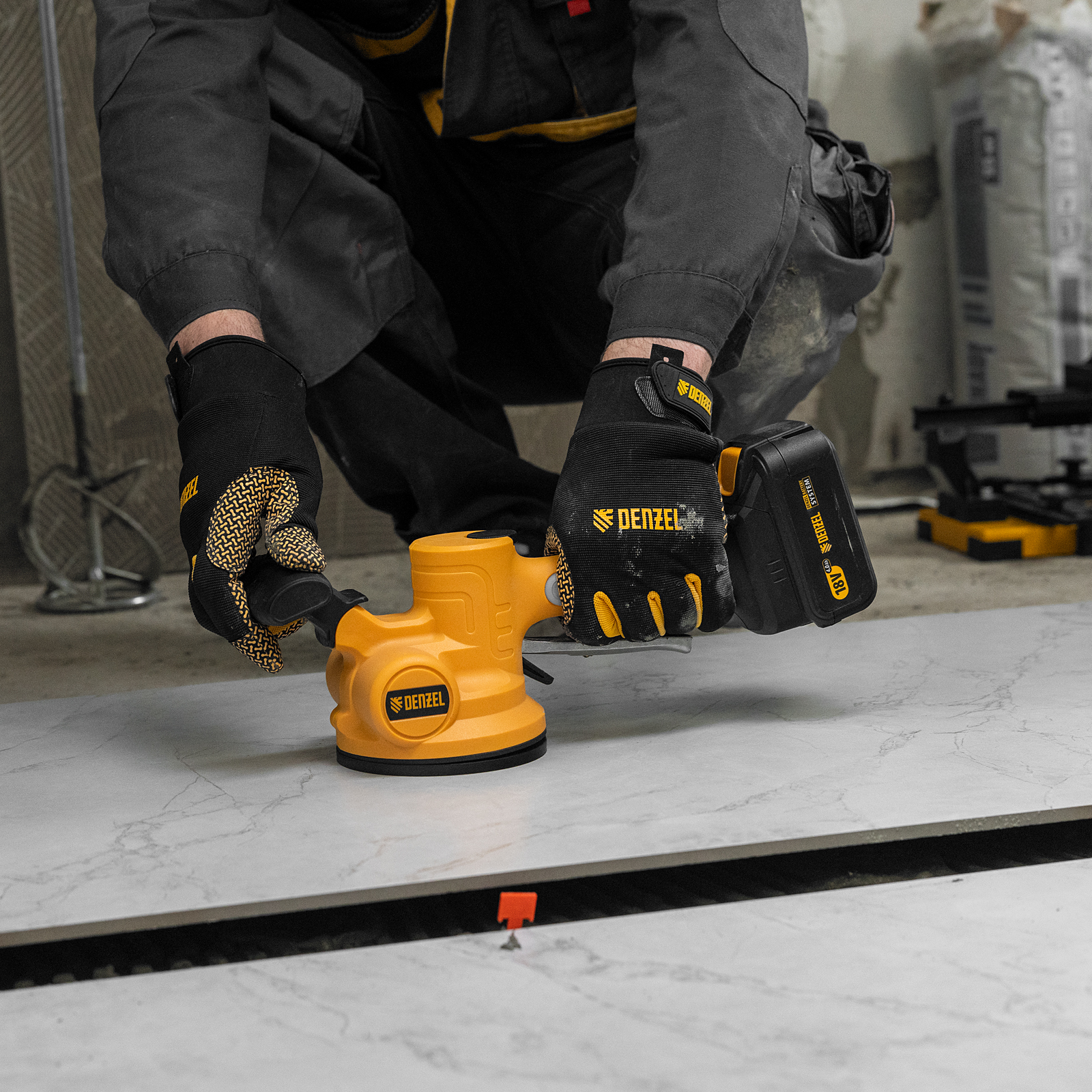 Машина для укладки плитки TTM-130-0, 18В Li-Ion Denzel