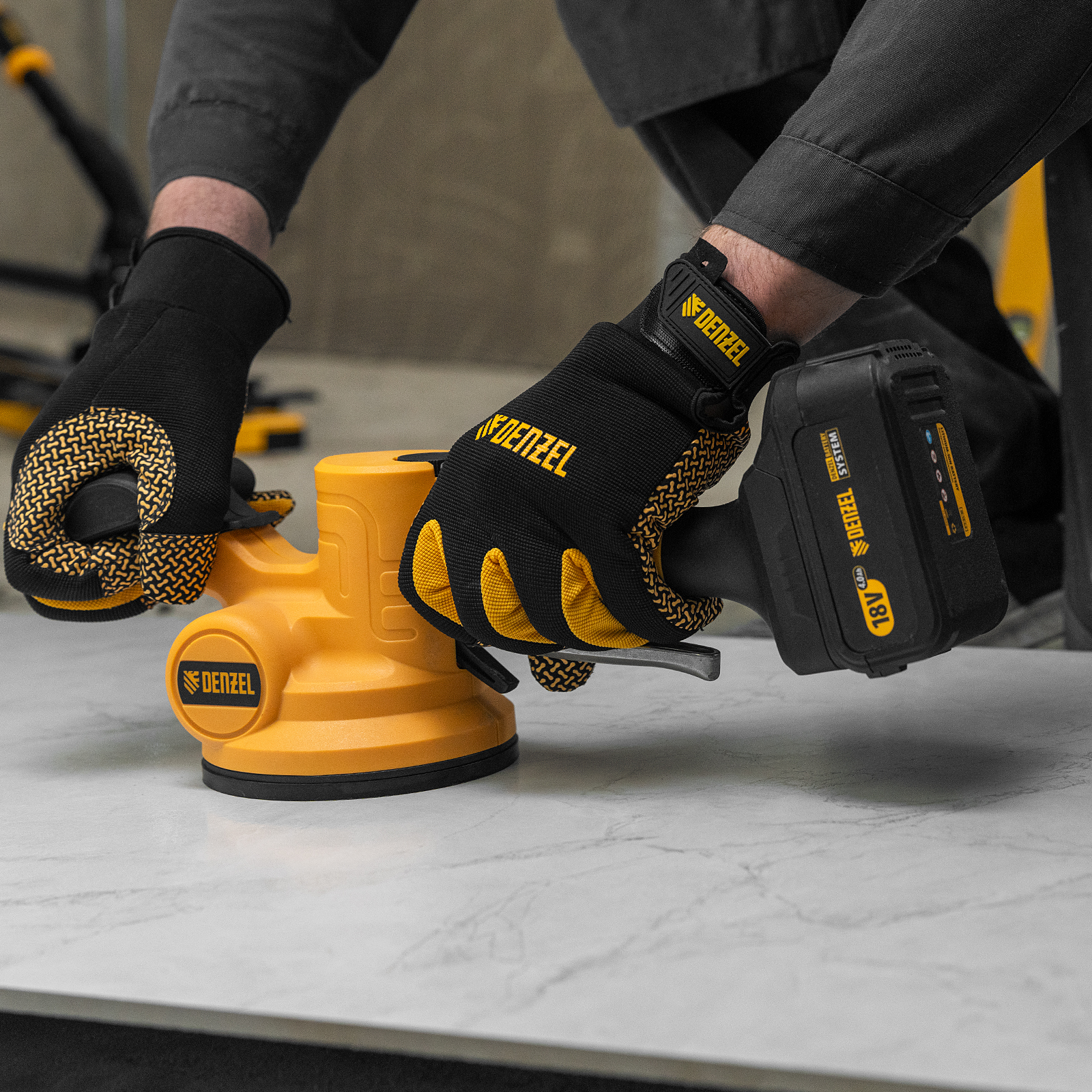 Машина для укладки плитки TTM-130-0, 18В Li-Ion Denzel