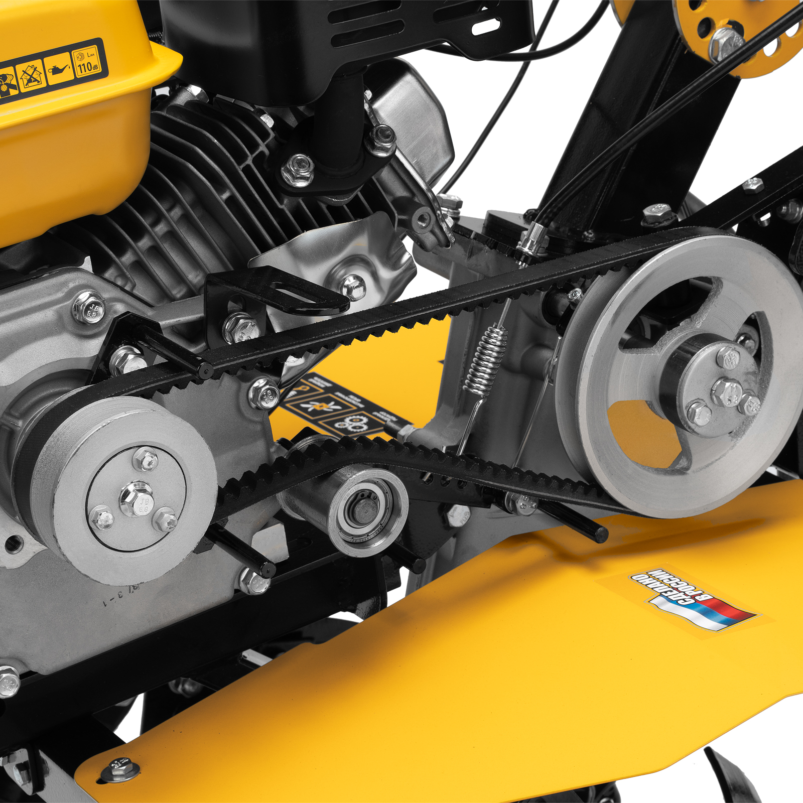 Мотоблок DPT-170SB, 7 л.с., ремен.сцеп, фрез 3х4, ШОМ, без колес, передачи 2В/1Н Denzel