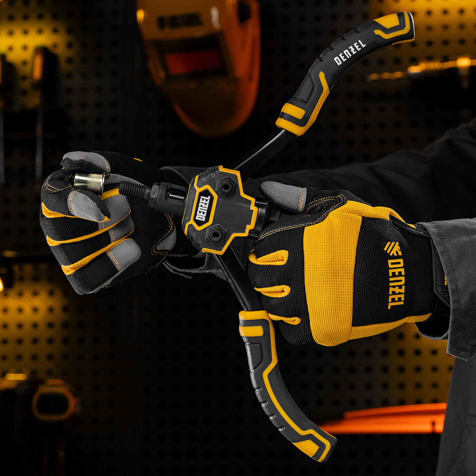 Заклепочник для резьбовых заклепок, двуручный, заклепки М3, М4, М5, М6, М8, М10, M12 Denzel