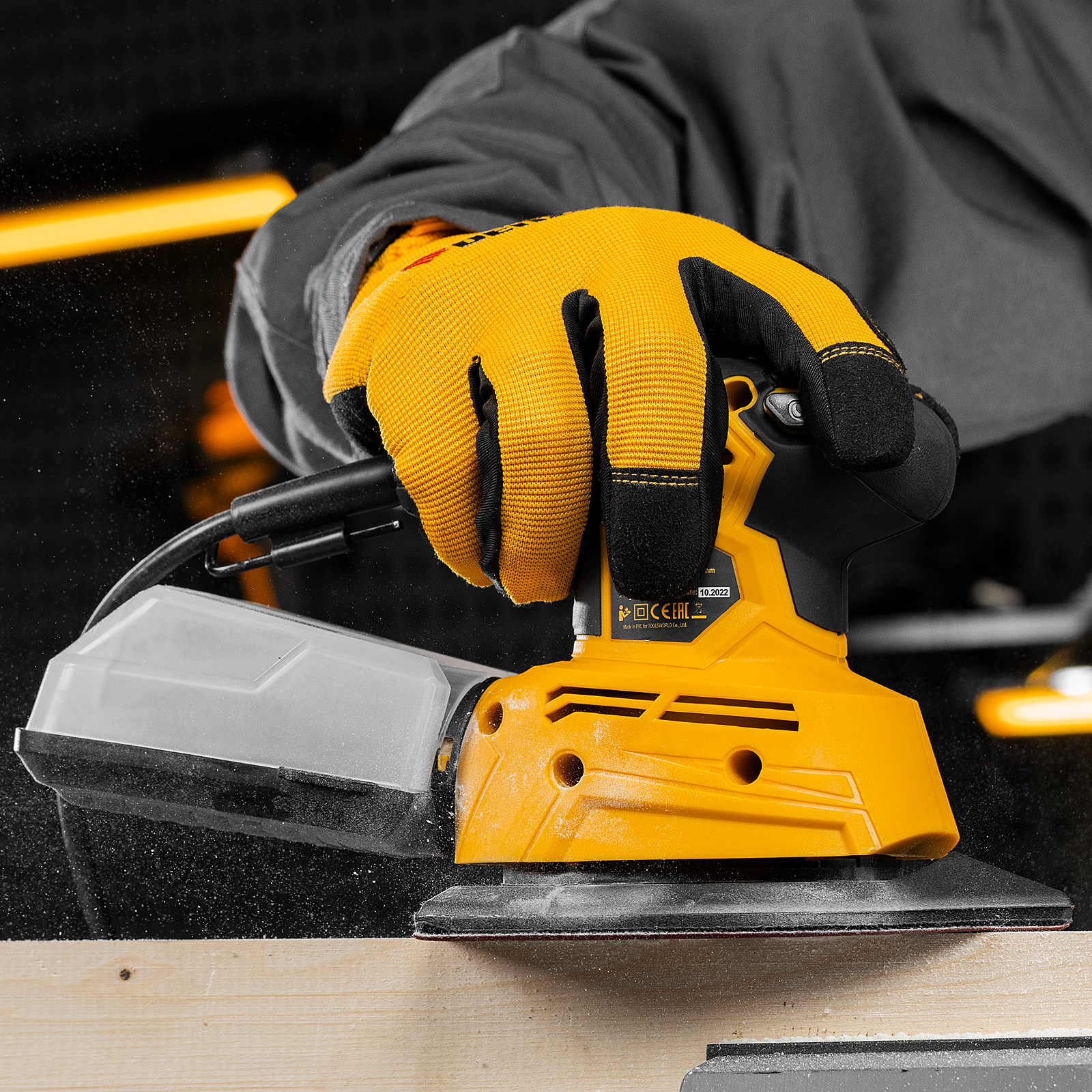 Треугольник абразивный на ворc. подложке под "липучку", перф., P 600, 150х150х100 мм, 5 шт. Denzel