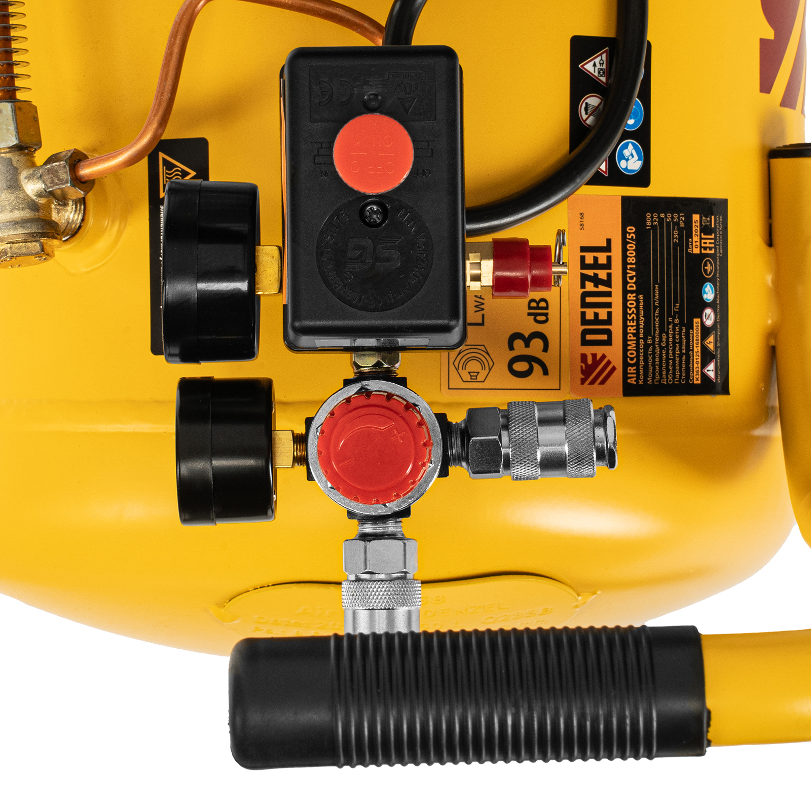 Компрессор воздушный прям. привод DCV1800/50, 1,8 кВт, 50 литров, 320 л/мин Denzel