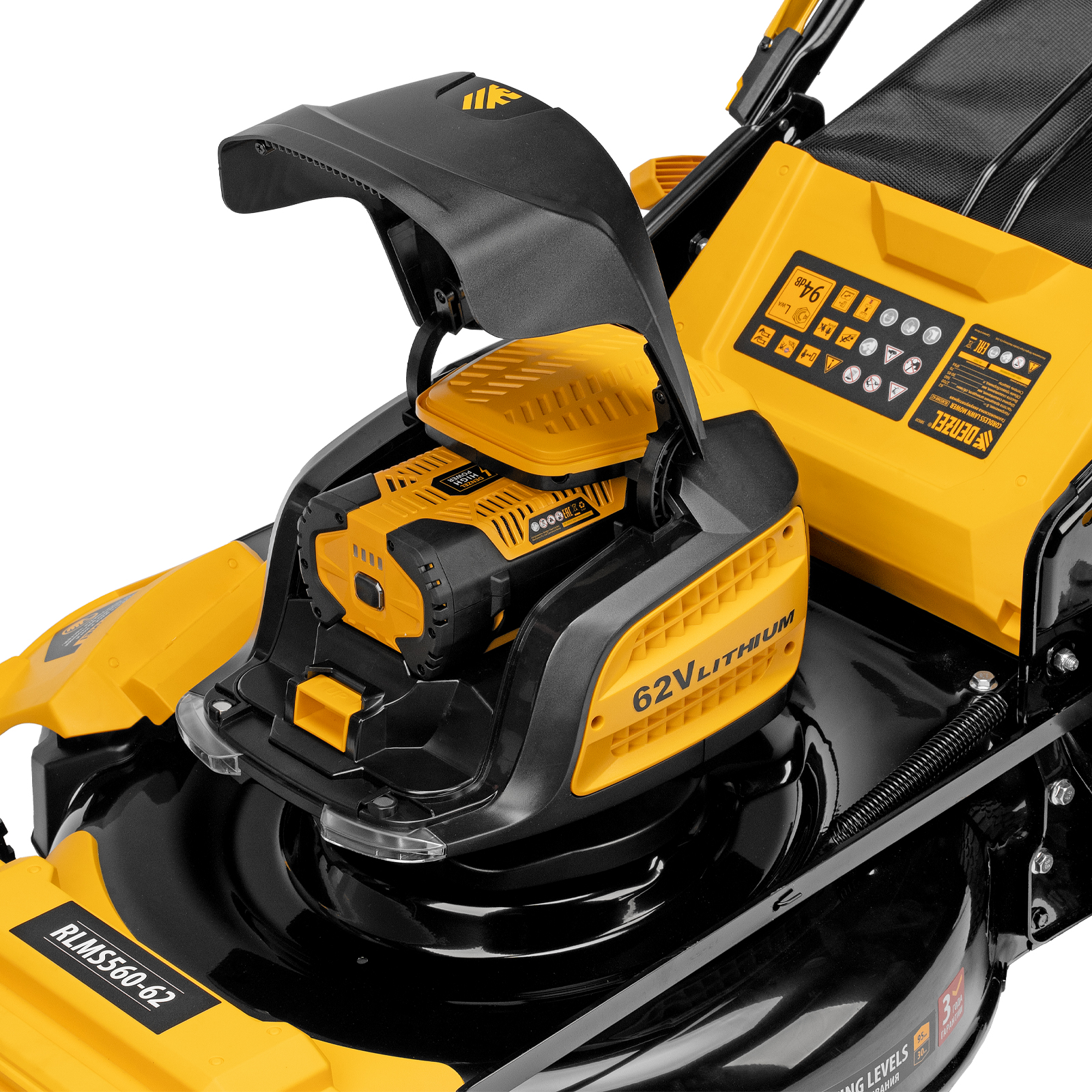 Газонокосилка аккумуляторная бесщет., RLMS560-62, привод, 560 мм, Li-ion, 62В Denzel