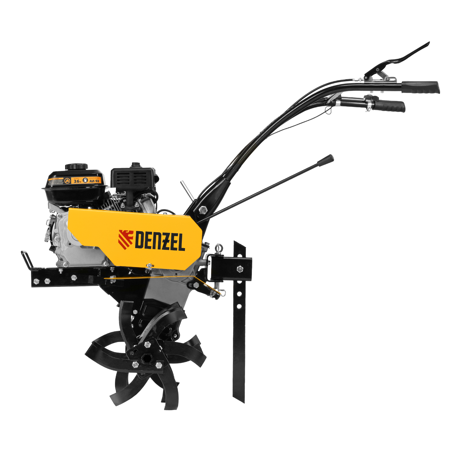 Мотоблок DPT-170, 7 л.с., ремен.сцеп, шир 85 см, глуб 35 см,фрез 3х3,ШОМ,скор 2В/1Н,кол 8" Denzel