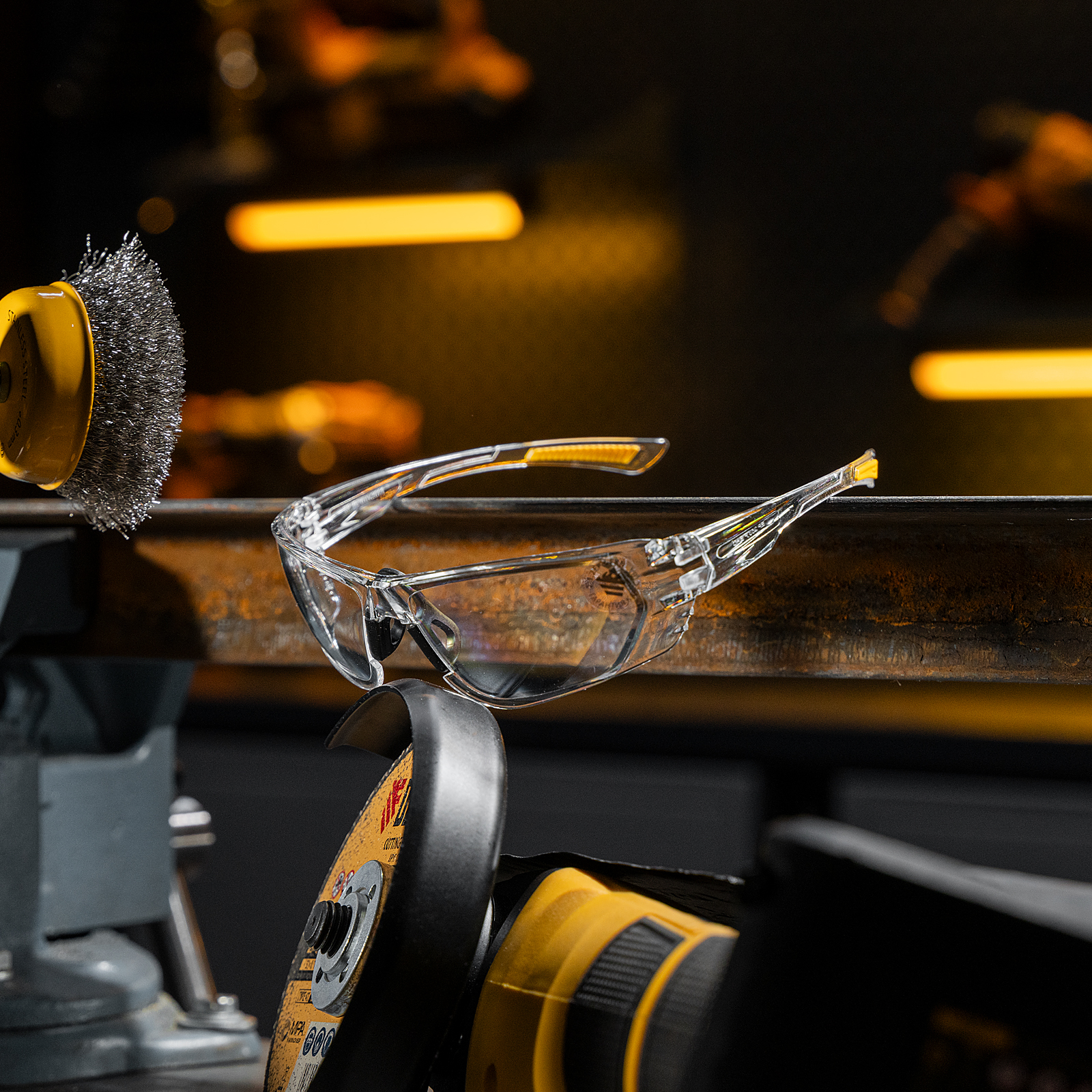 Очки защитные открытые, поликарбонатные, прозрачная линза Denzel