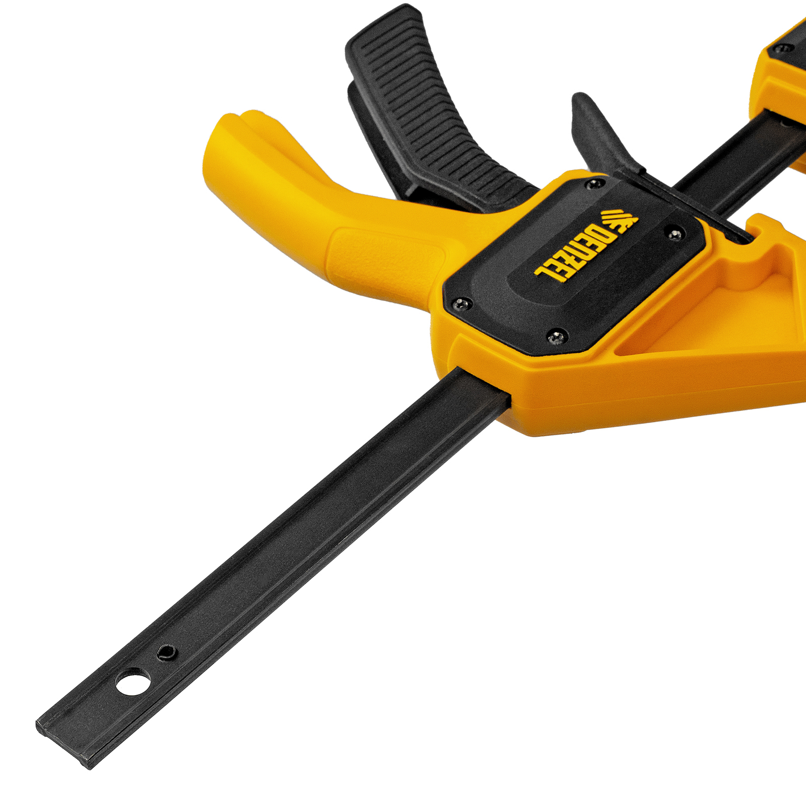 Струбцина F-образная, быстрозажимная, 150 х 55 мм, усиленный нейлоновый корпус Denzel